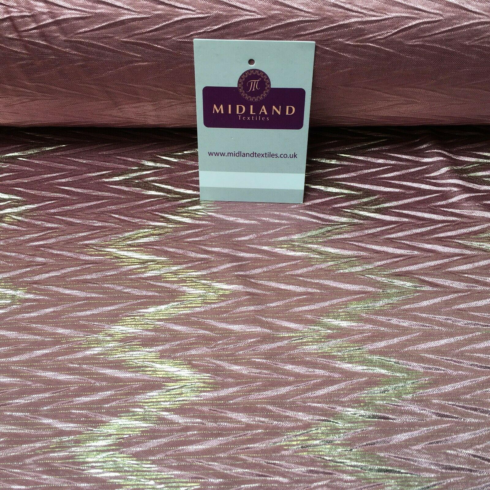 Pleated Crinkle Chevron metallic foil Zigzag Jersey Dance Fabric MH1066 Mtex