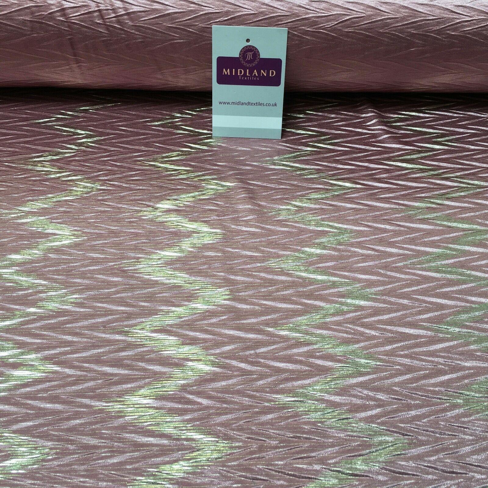 Pleated Crinkle Chevron metallic foil Zigzag Jersey Dance Fabric MH1066 Mtex