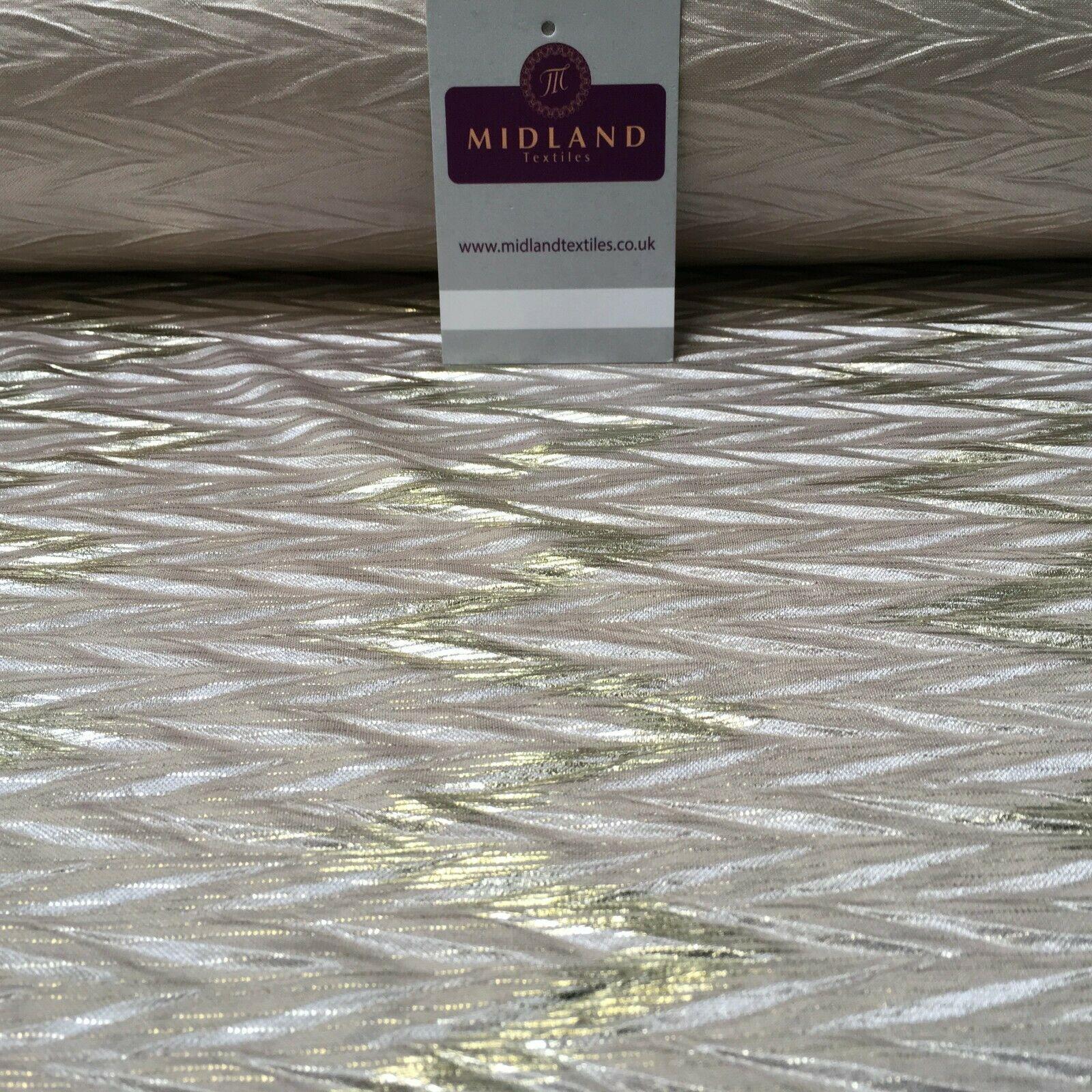 Pleated Crinkle Chevron metallic foil Zigzag Jersey Dance Fabric MH1066 Mtex