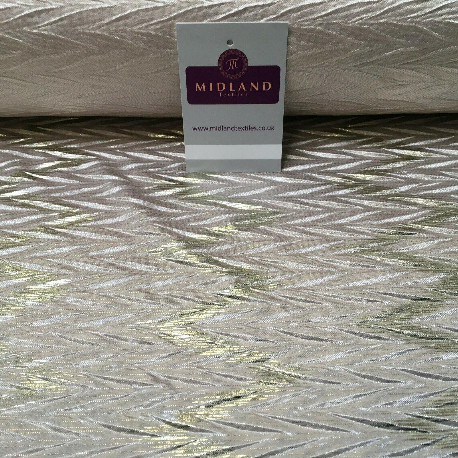 Pleated Crinkle Chevron metallic foil Zigzag Jersey Dance Fabric MH1066 Mtex