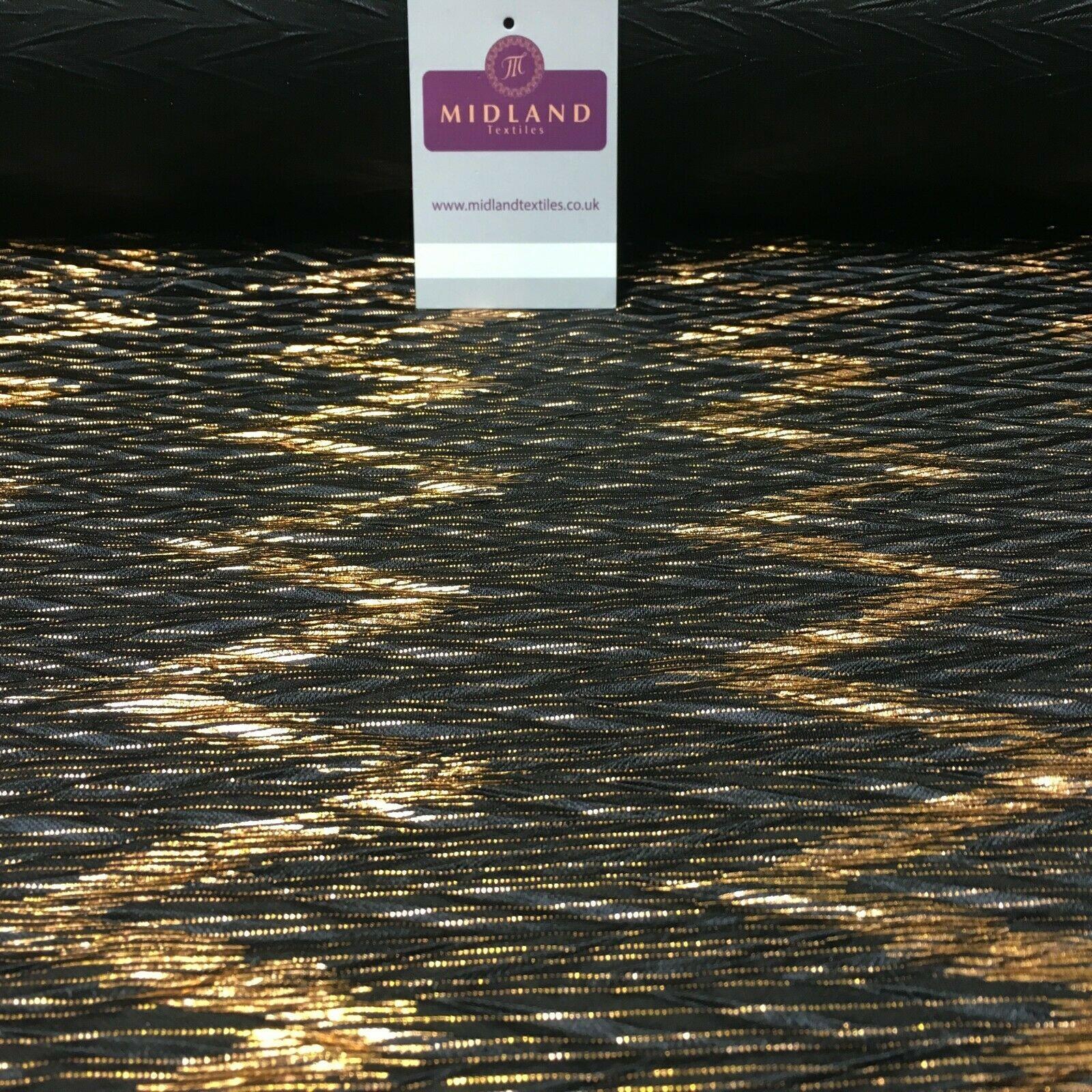 Pleated Crinkle Chevron metallic foil Zigzag Jersey Dance Fabric MH1066 Mtex