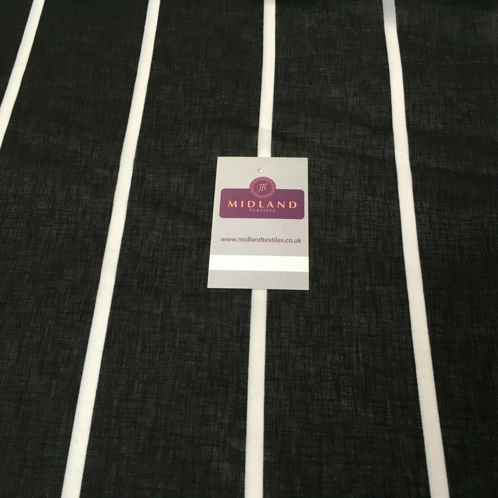 Black Stripped Georgette crepe Linen effect dress Fabric 150cm wide MK1095-10