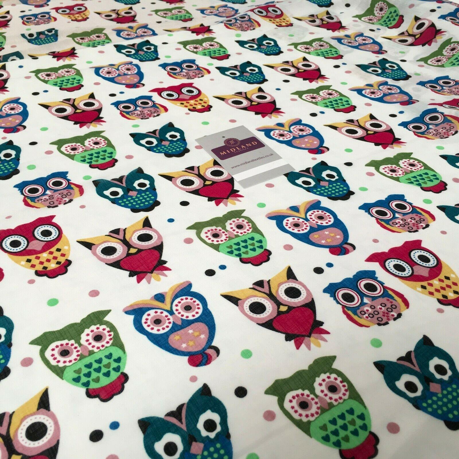 Ivory Owls Georgette crepe Linen effect dress Fabric 150cm wide MK1095-11