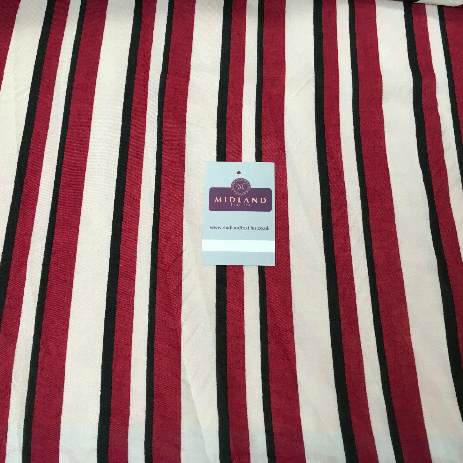 Maroon & Cream Georgette crepe Linen effect dress Fabric 150cm wide MK1095-14