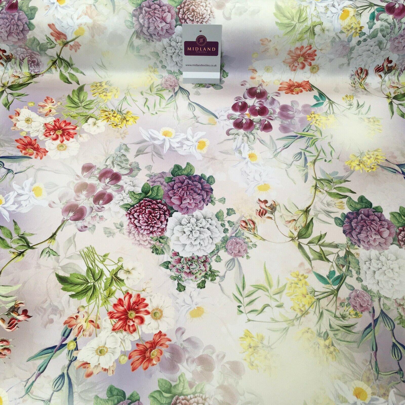 Yellow Lime Matt Floral peach skin Silky Satin Printed Fabric 150 Cm  MQ1081-2