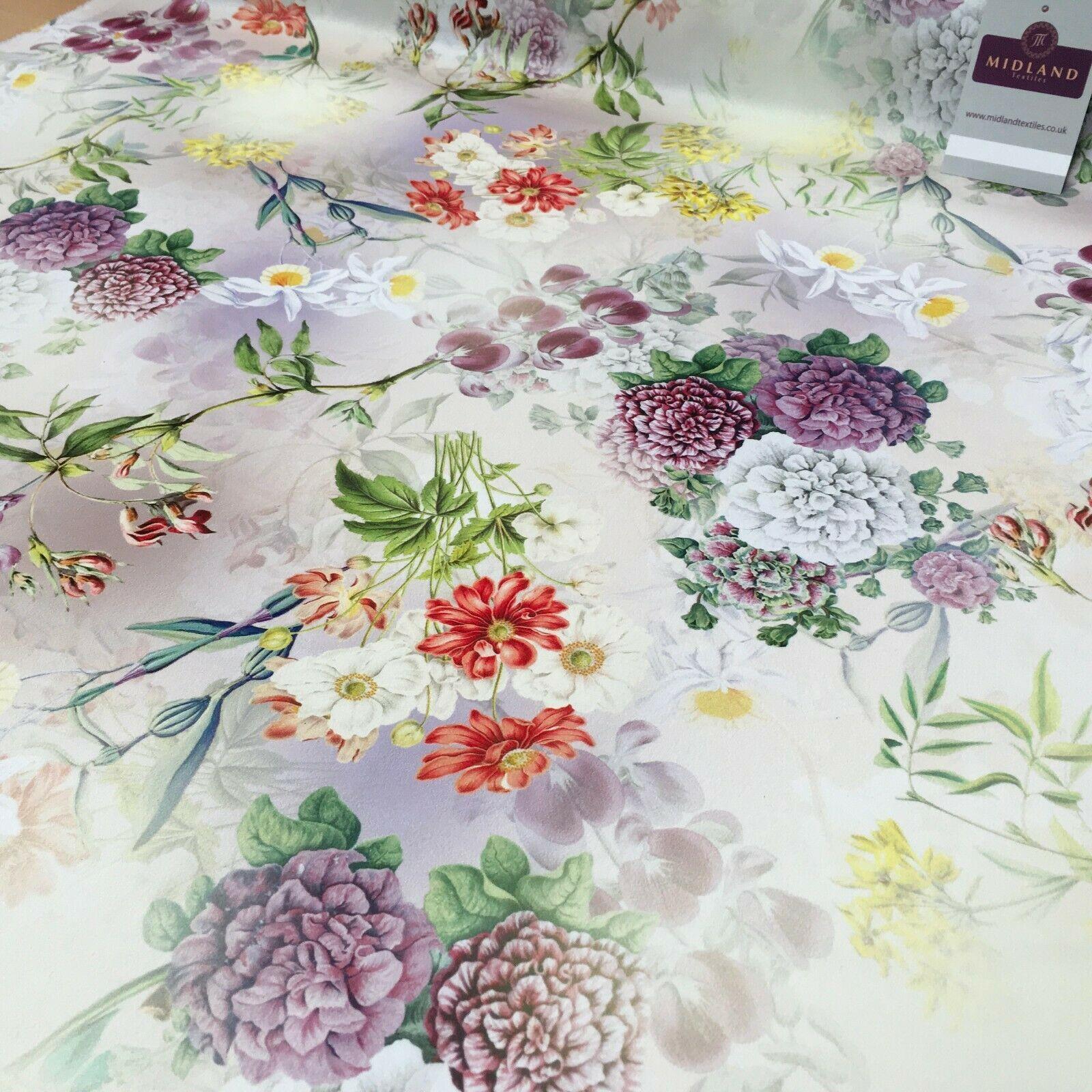 Yellow Lime Matt Floral peach skin Silky Satin Printed Fabric 150 Cm  MQ1081-2