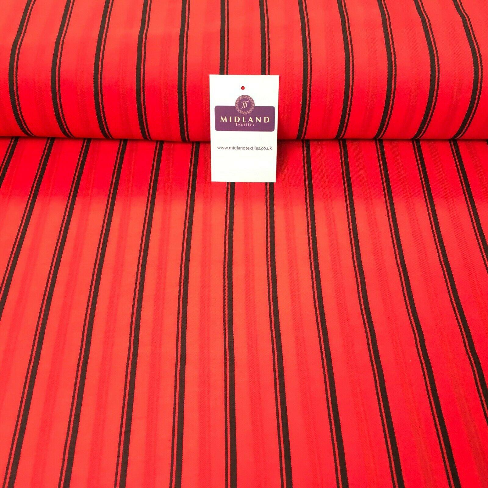 Red Stripped Georgette crepe Linen effect Fabric 150cm wide MK1095-7 Mtex