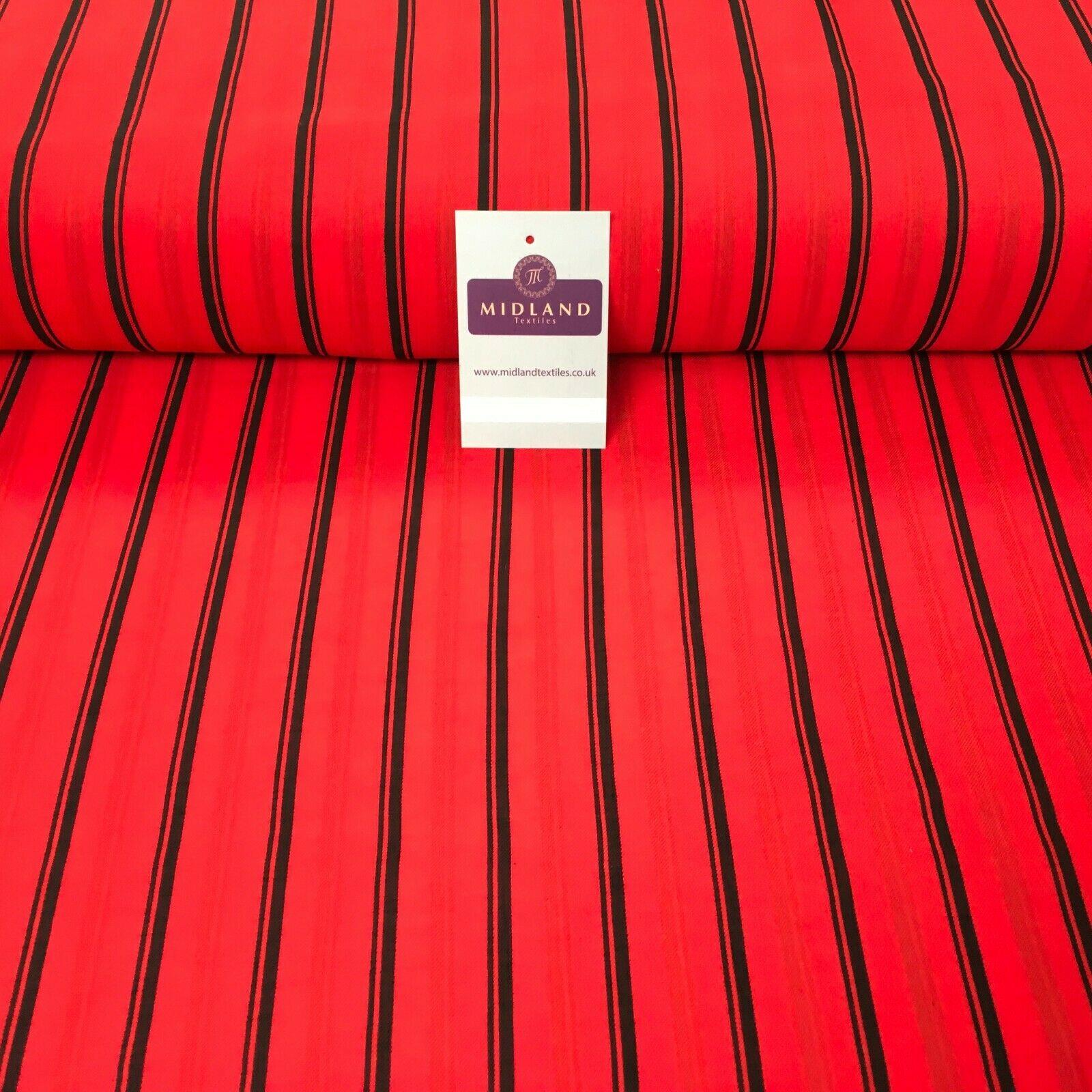 Red Stripped Georgette crepe Linen effect Fabric 150cm wide MK1095-7 Mtex