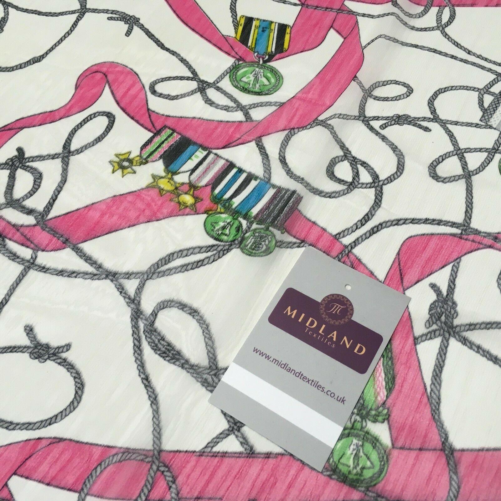 Pink Medal Ropes Crinkle Georgette Chiffon's Fabric 150cm wide MK1090-1 Mtex