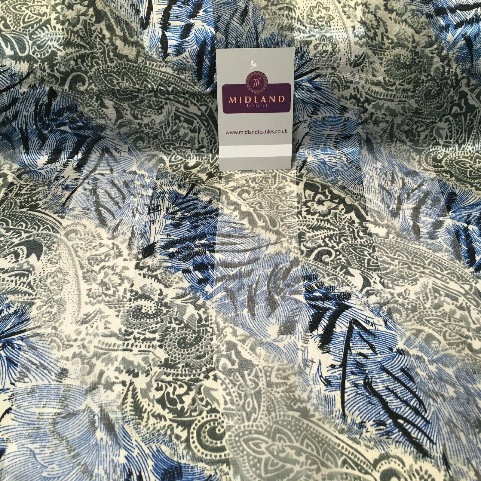Animal Paisley Printed Satin Striped Dress fabric 150cm Wide MA1049 Mtex
