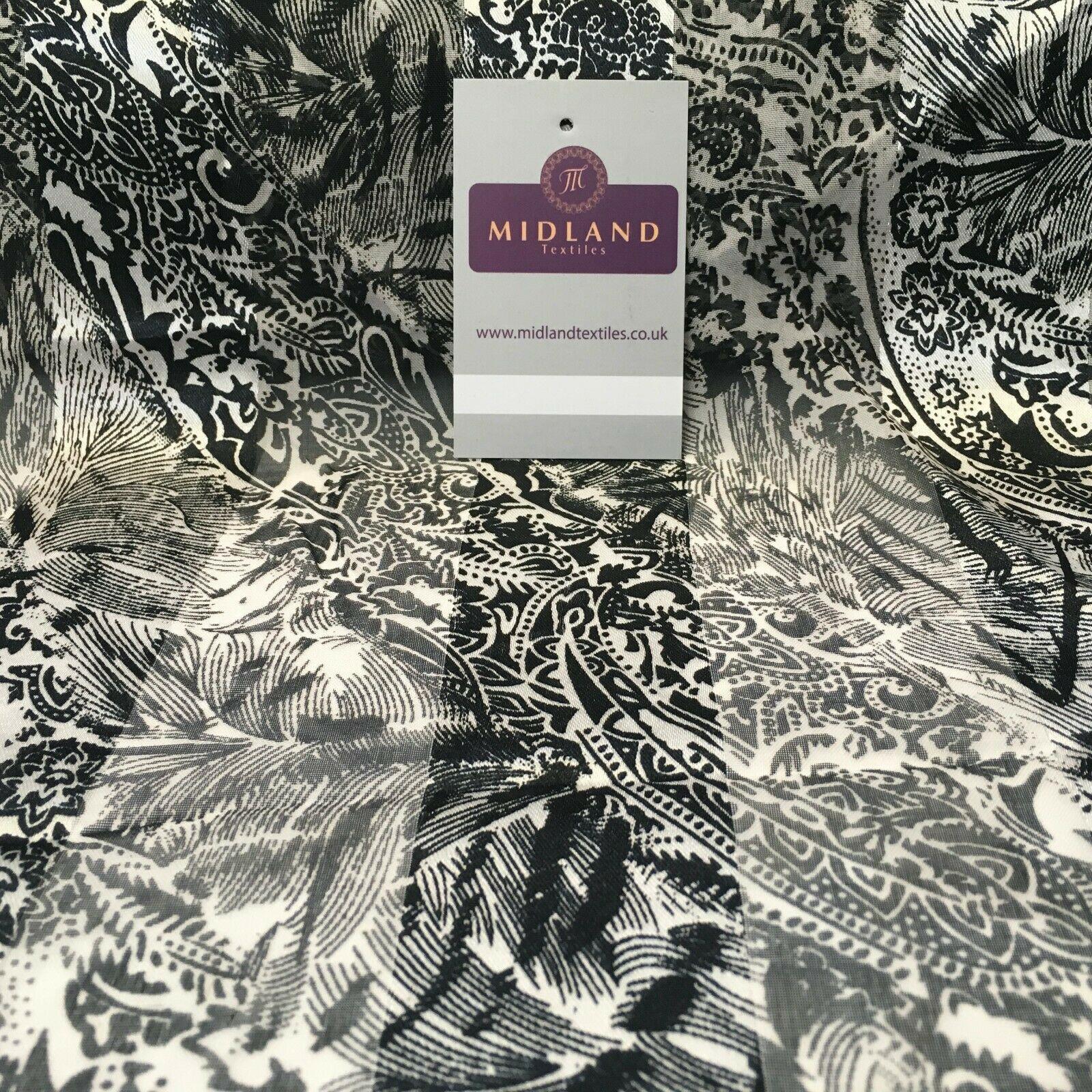 Animal Paisley Printed Satin Striped Dress fabric 150cm Wide MA1049 Mtex