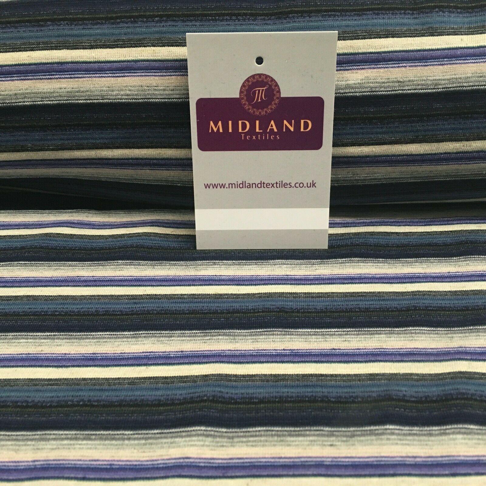 Horizontal Striped Cotton Stretch Jersey Dress fabric 150cm Wide MK1091 Mtex