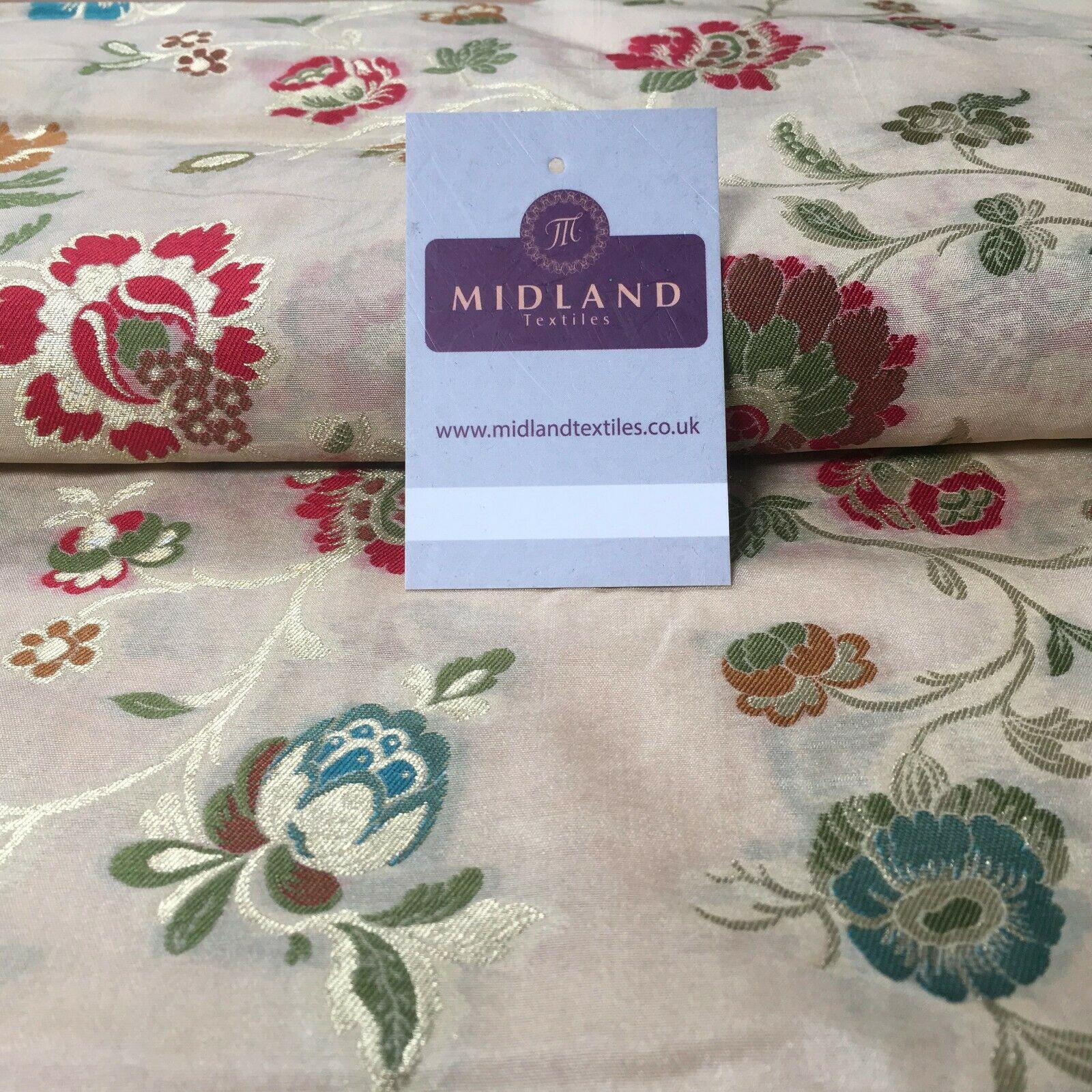 Indian Floral Banarsi Silky Brocade fabric 100cm Wide MP1116 Mtex