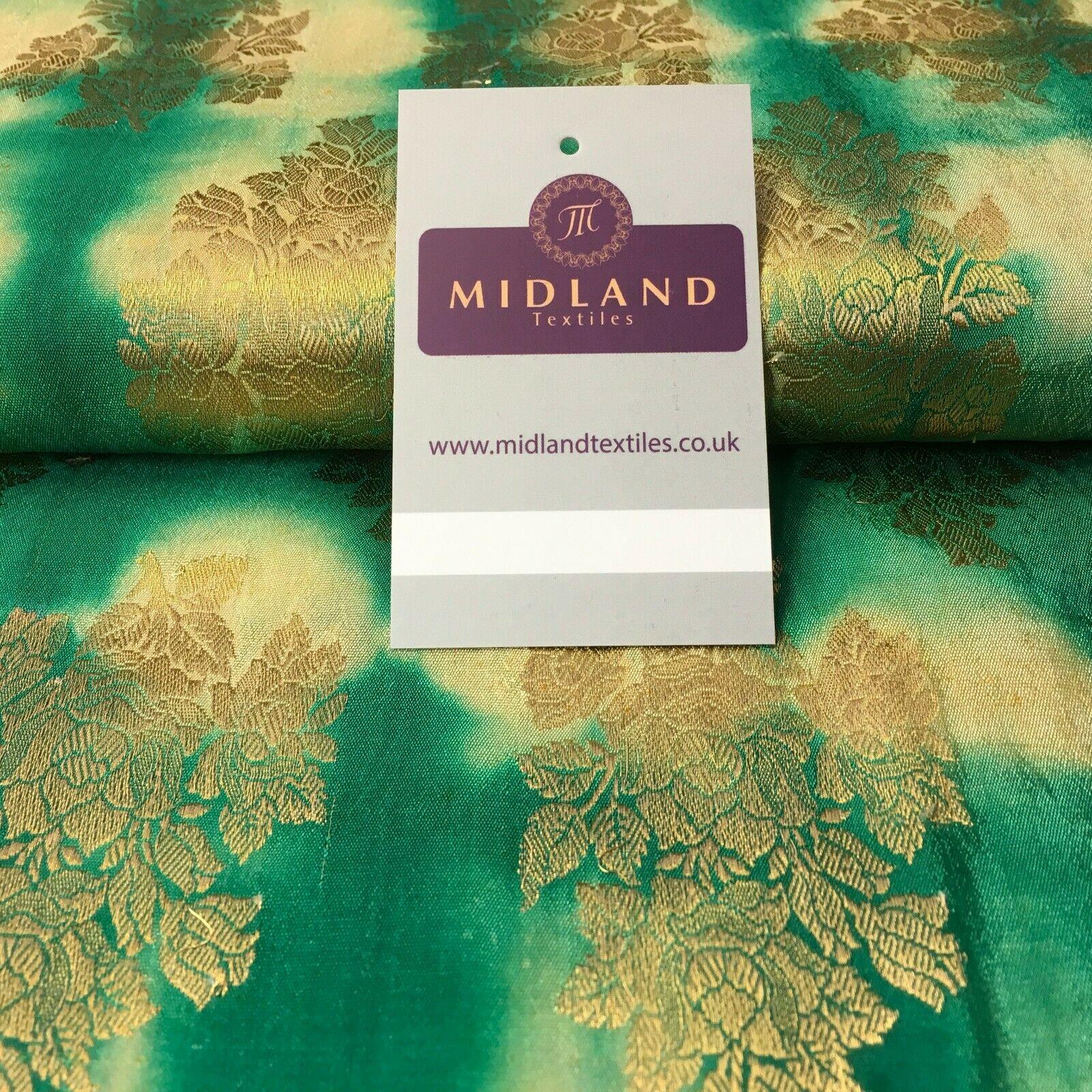 Two Tonal Floral Indian Banarsi Pure Silk Brocade fabric 100cm Wide MP1104 Mtex