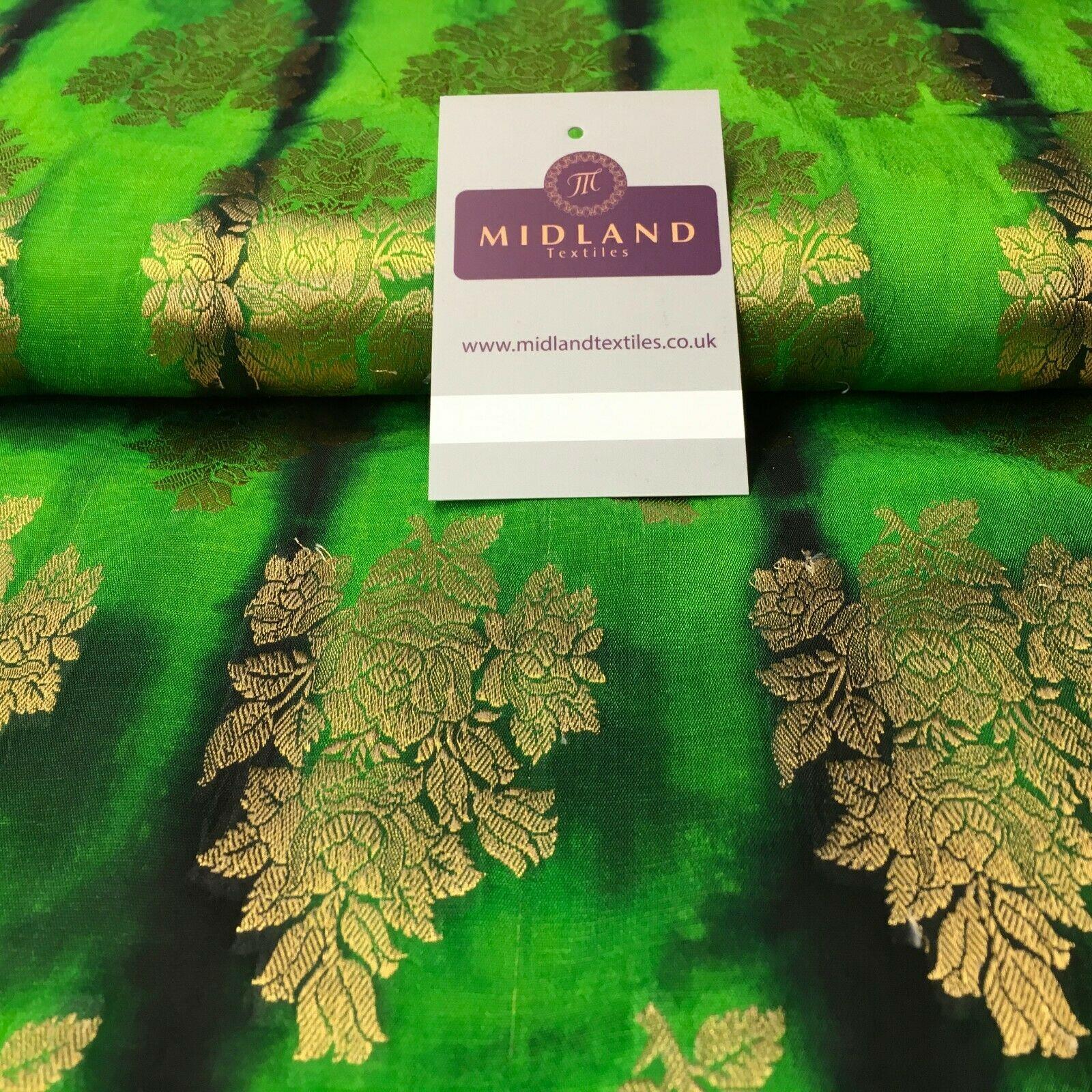 Two Tonal Floral Indian Banarsi Pure Silk Brocade fabric 100cm Wide MP1104 Mtex