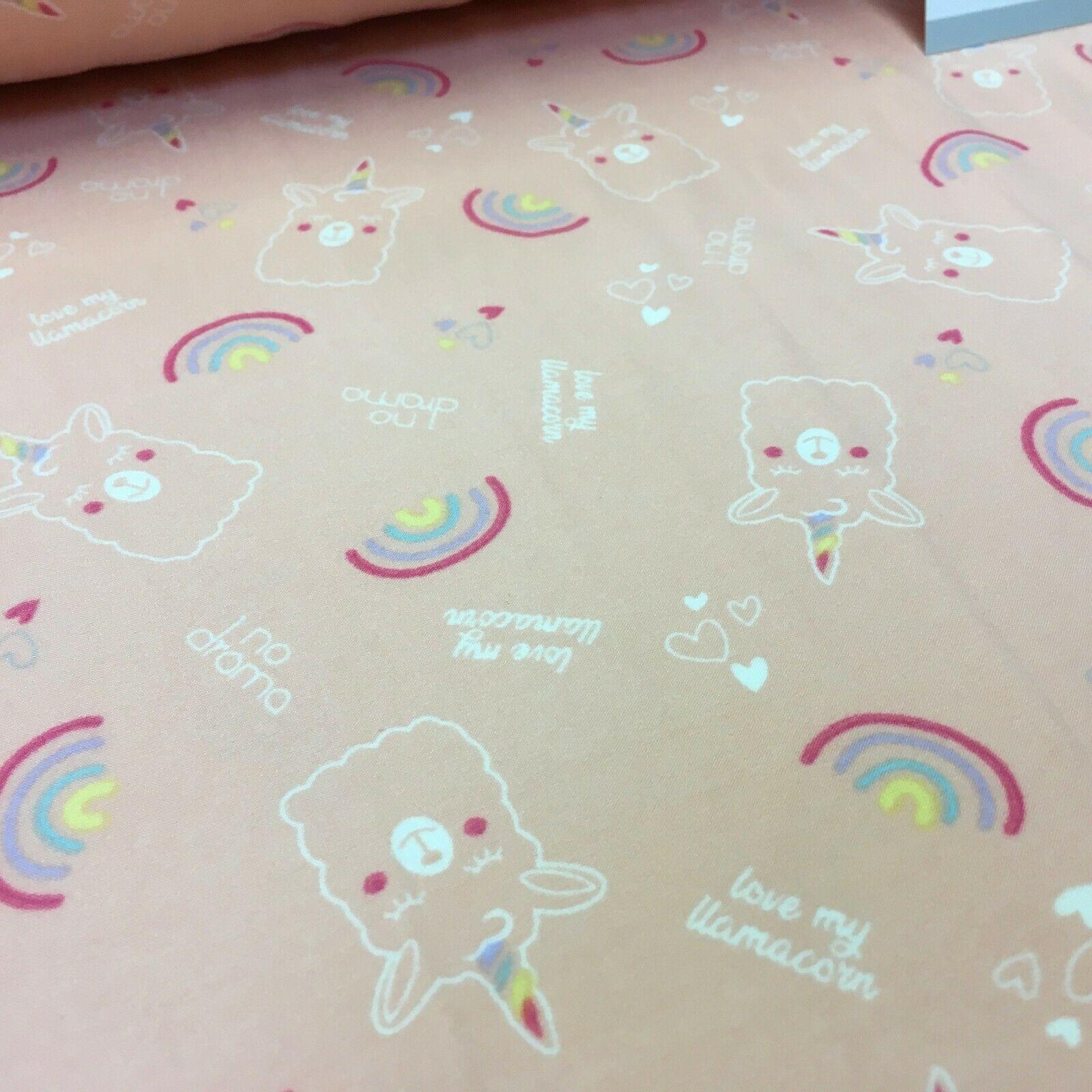Peach doodle Rainbow Printed Brushed Jersey Dress fabric 150cm Wide MK1106-2