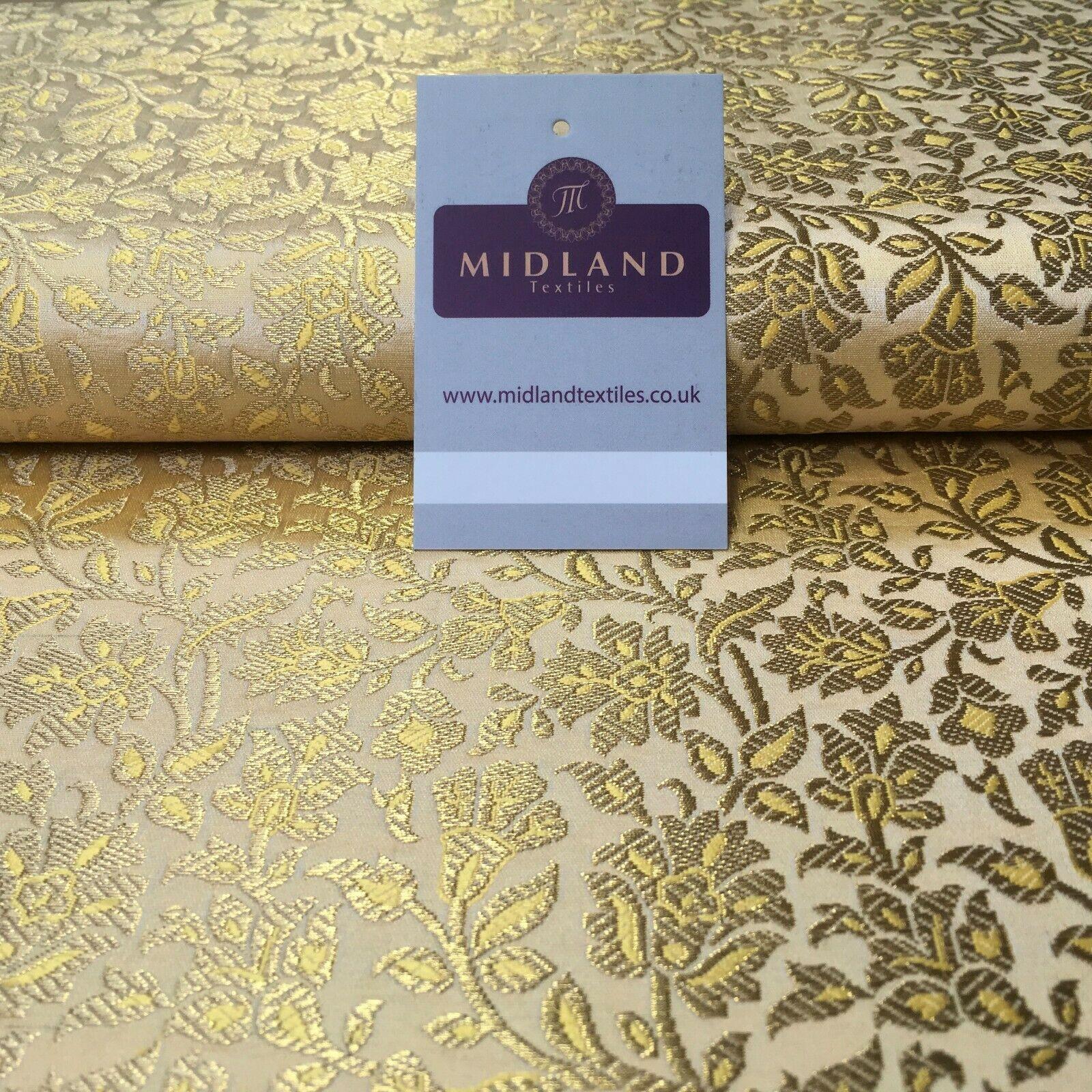 Indian Floral Banarsi Brocade Faux Silk fabric 111cm Wide MP1129 Mtex