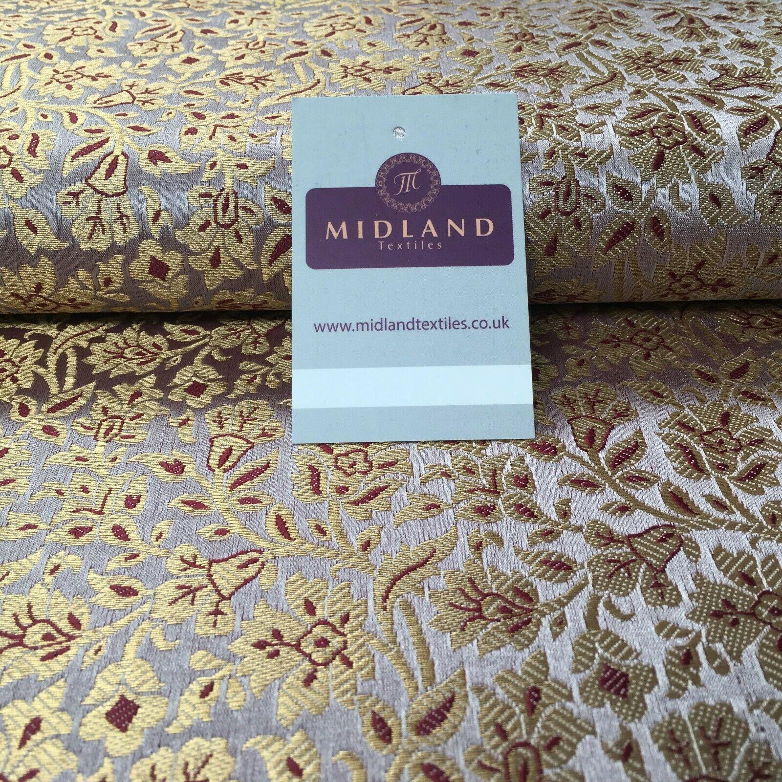 Indian Floral Banarsi Brocade Faux Silk fabric 111cm Wide MP1129 Mtex