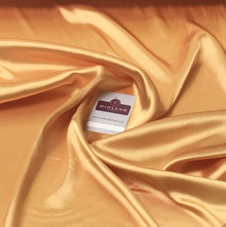 Mango Gold Liquid Satin Dressmaking fabric 110 Cm Wide MU1042 Mtex