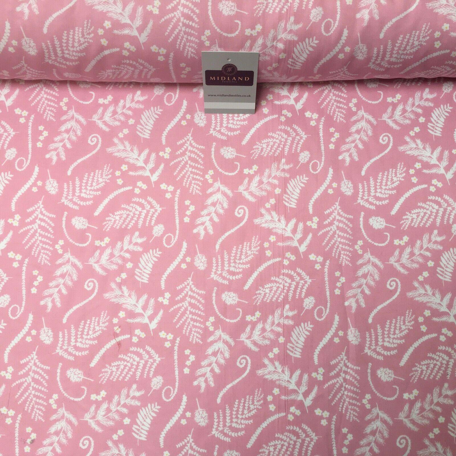 Pink and White Floral 100% Cotton Dress Fabric 110cm Wide MH1041 Mtex
