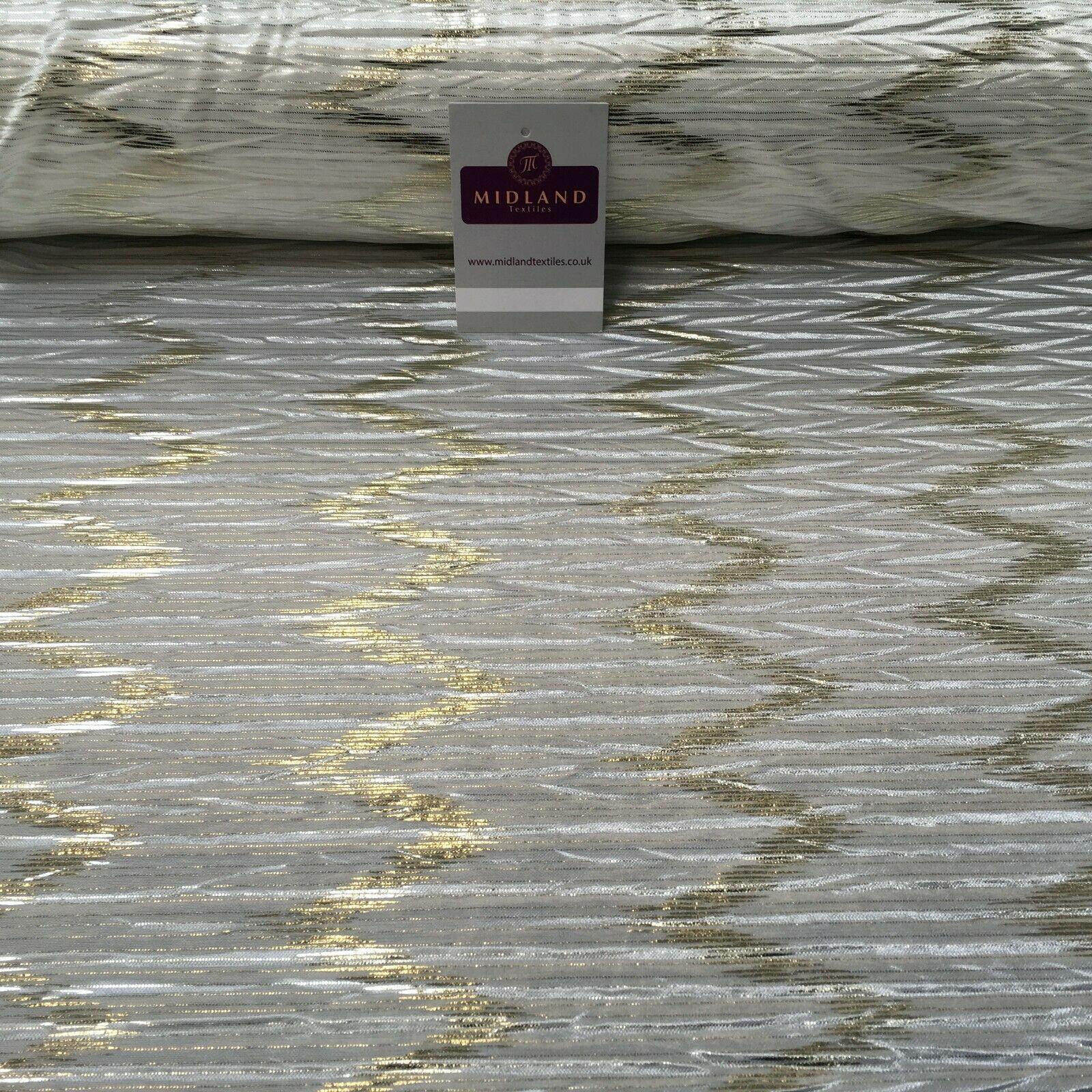 Pleated Crinkle Chevron metallic foil Zigzag Jersey Dance Fabric MH1066 Mtex