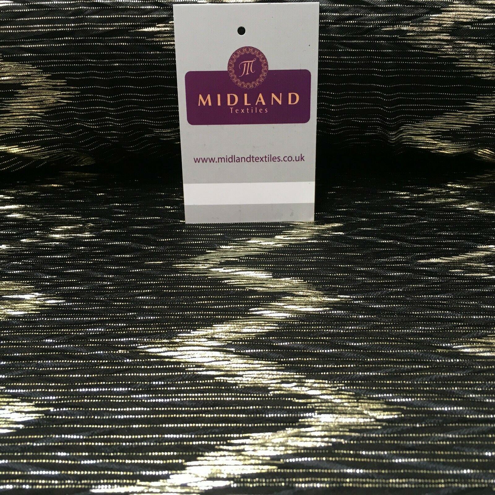 Pleated Crinkle Chevron metallic foil Zigzag Jersey Dance Fabric MH1066 Mtex