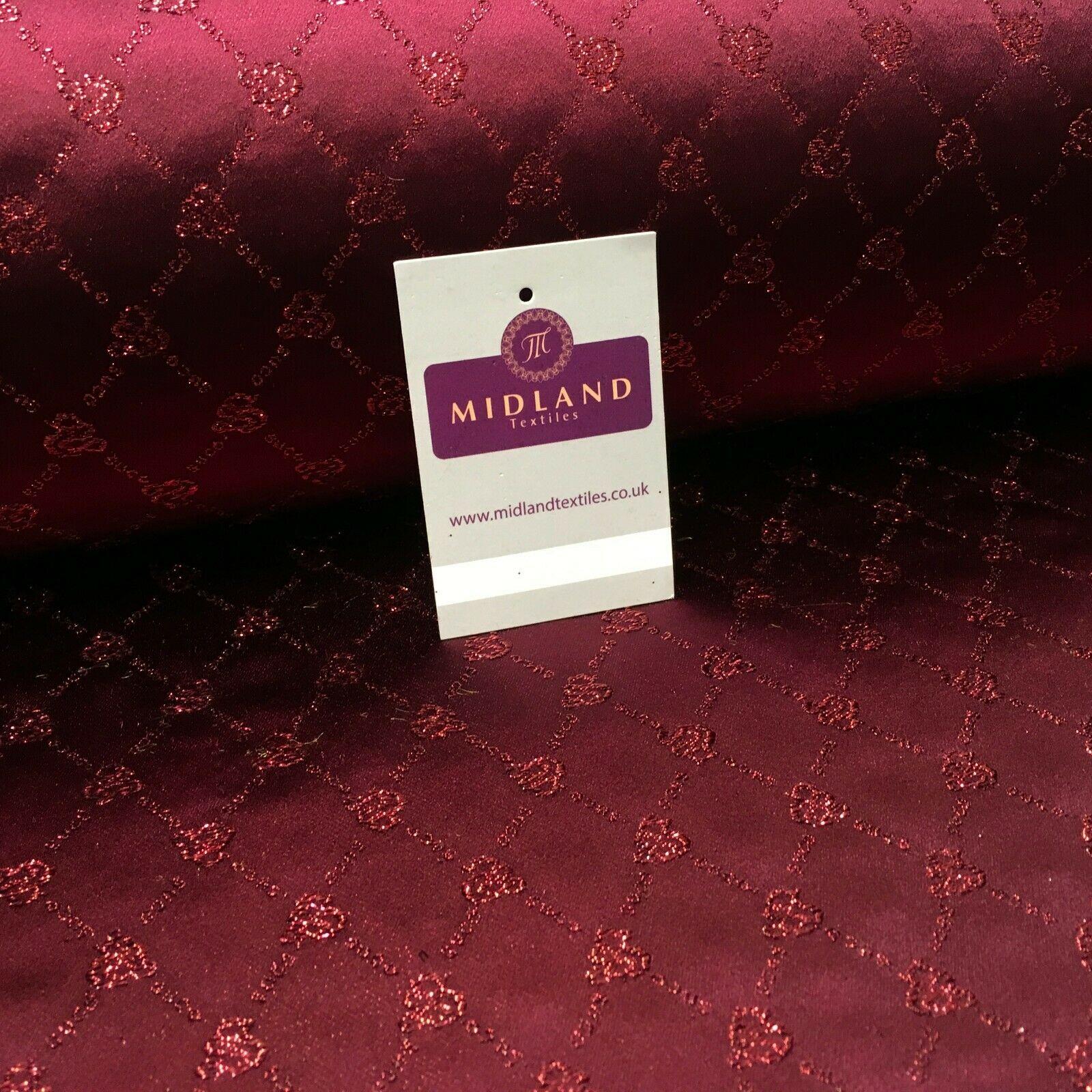 Maroon Glitter Chinese Brocade Satin Waistcoat Dress Fabric 110cm Wide M395-28