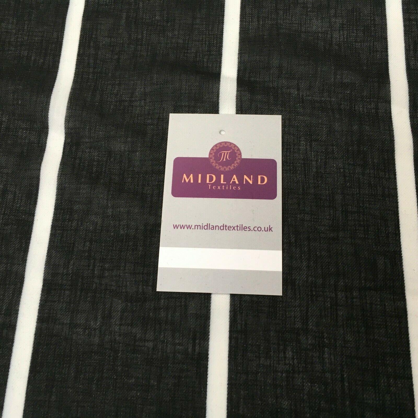 Black Stripped Georgette crepe Linen effect dress Fabric 150cm wide MK1095-10