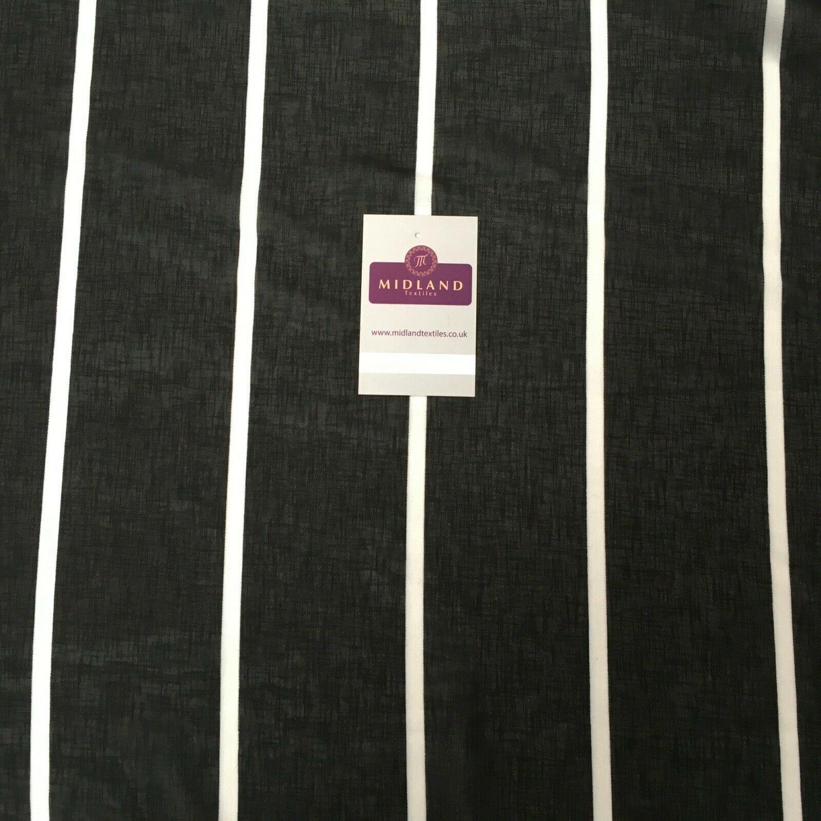 Black Stripped Georgette crepe Linen effect dress Fabric 150cm wide MK1095-10