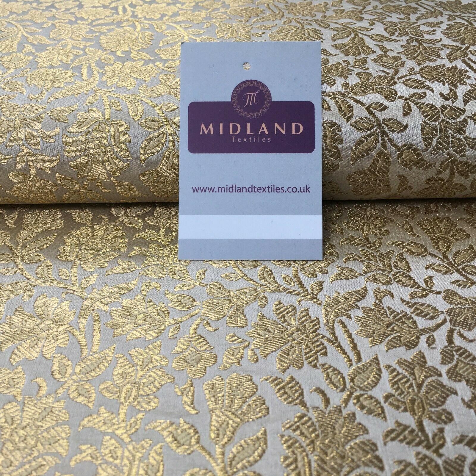 Indian Floral Banarsi Brocade Faux Silk fabric 111cm Wide MP1129 Mtex