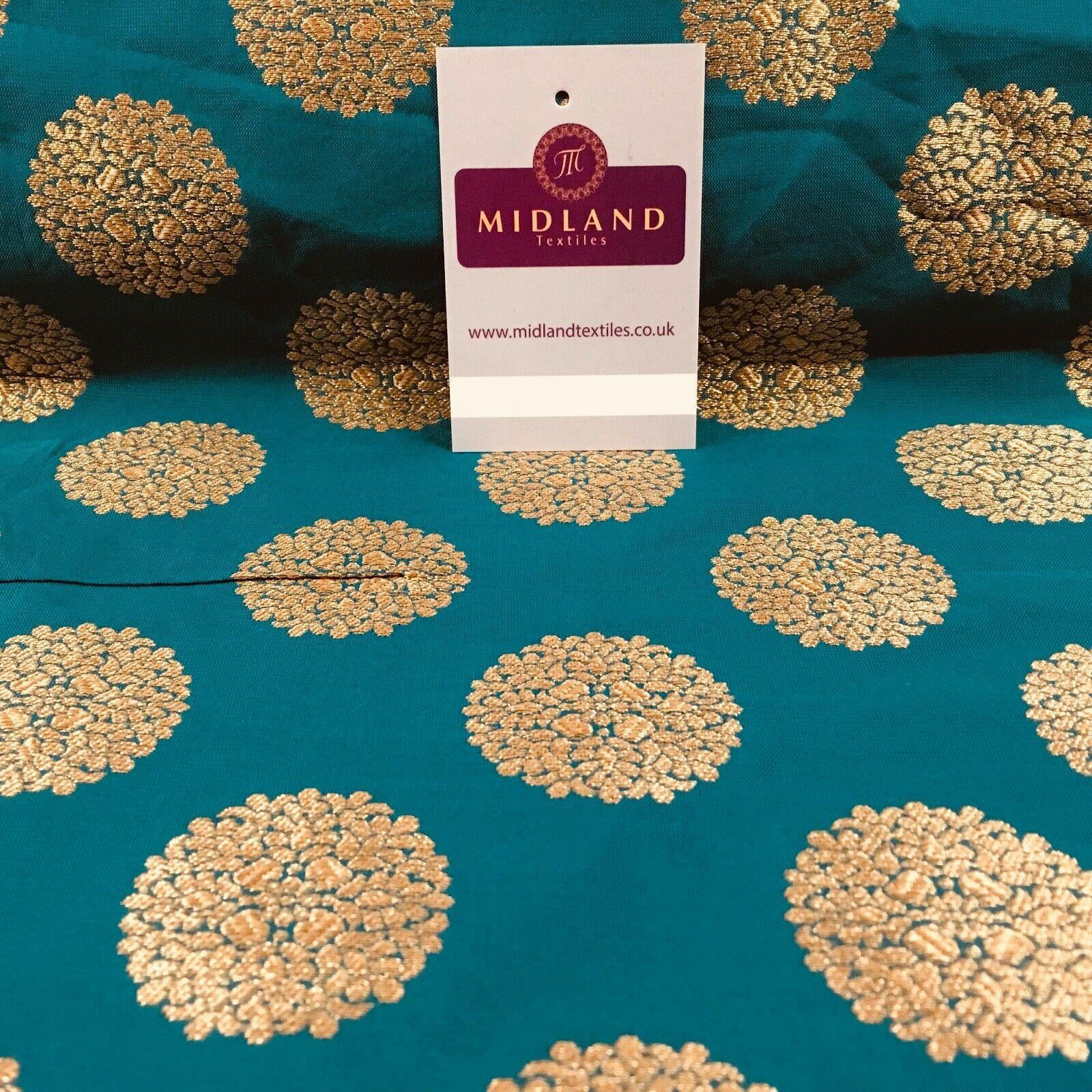 Indian Gold Floral Banarsi Brocade Waistcoat  fabric 125cm Wide MN1098 Mtex