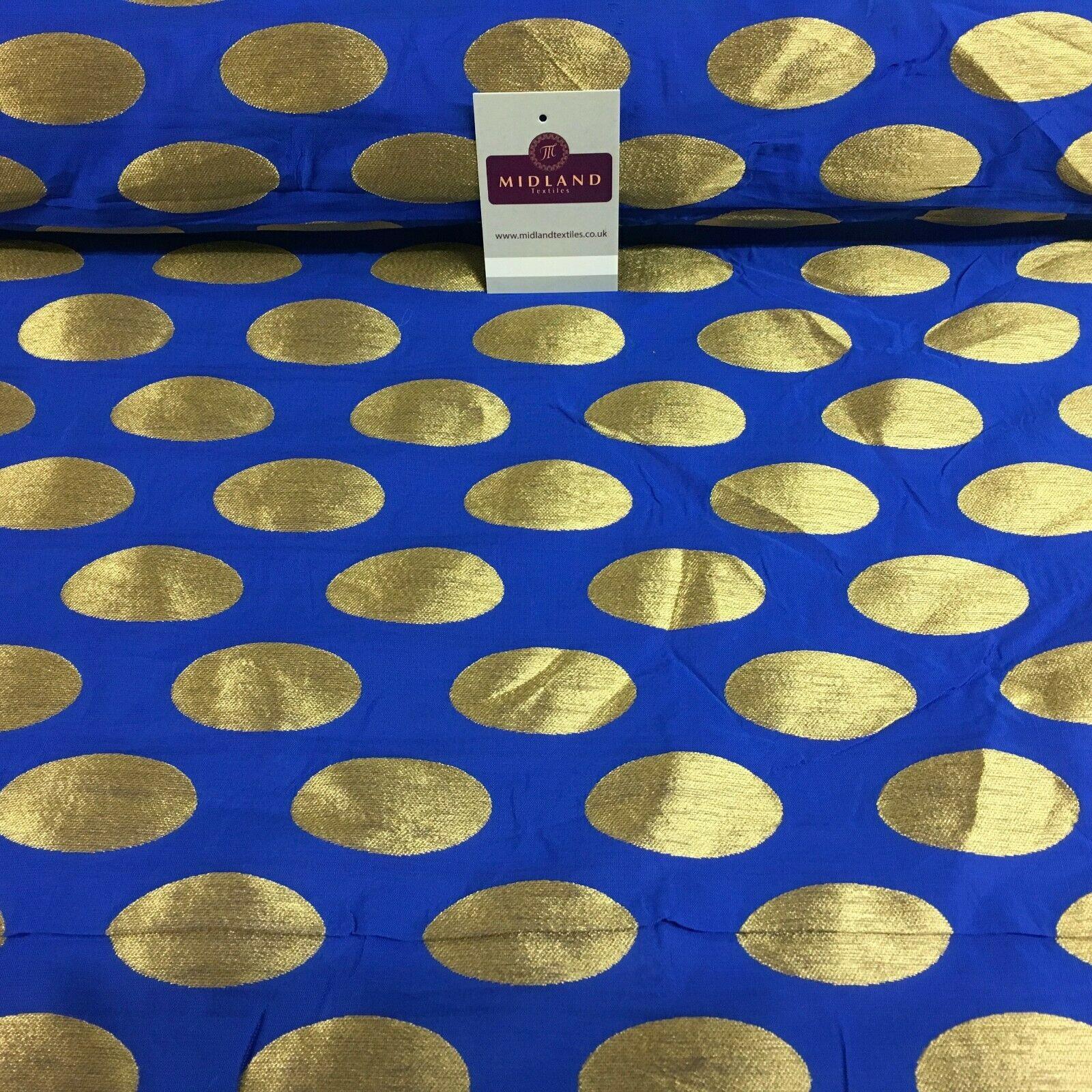 Oval Gold Spot Indian Banarsi Brocade Waistcoat fabric 124 cm Wide M1097 Mtex