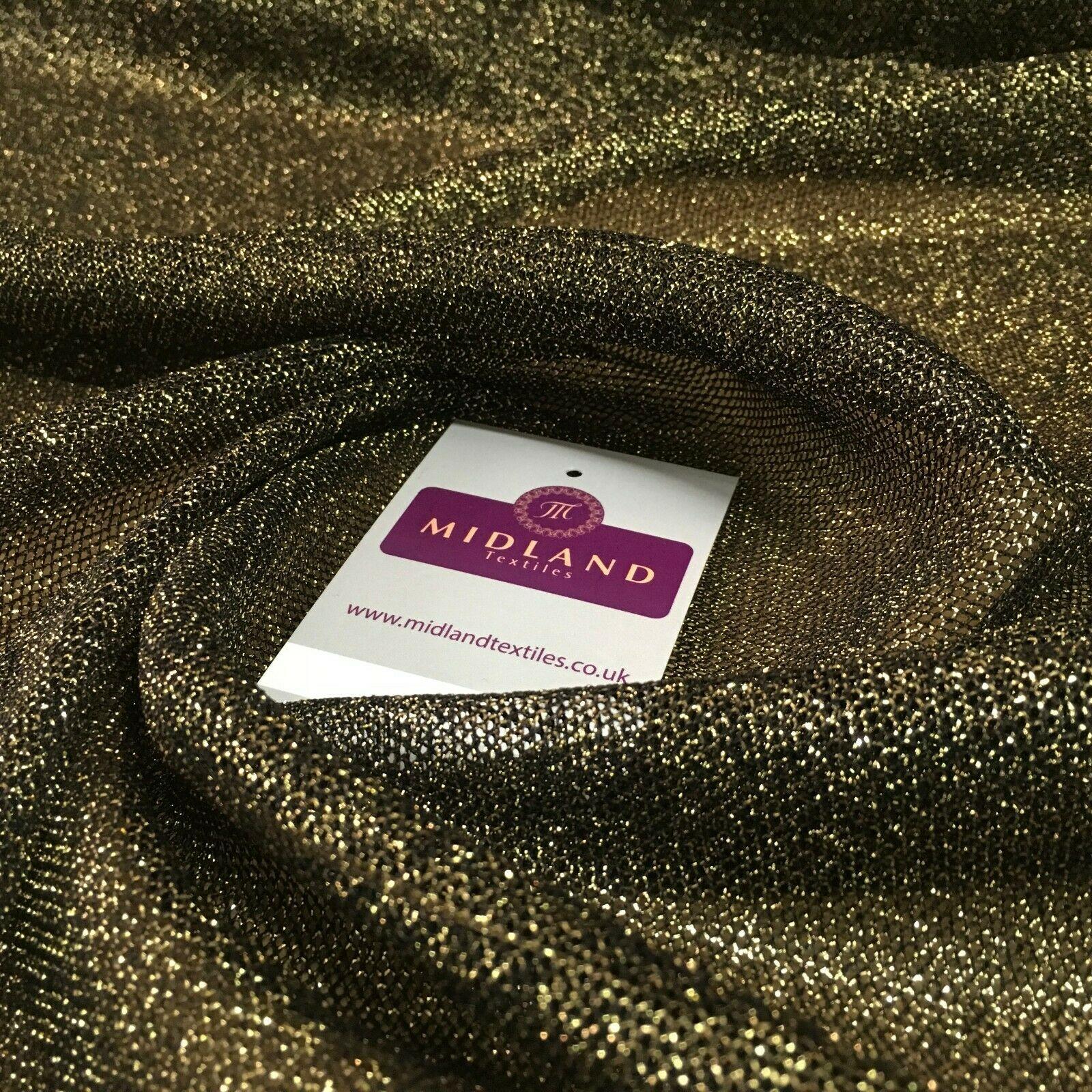 Black Gold Soft light Weight Mesh Dress Fabric 110cm Wide M1168 Mtex
