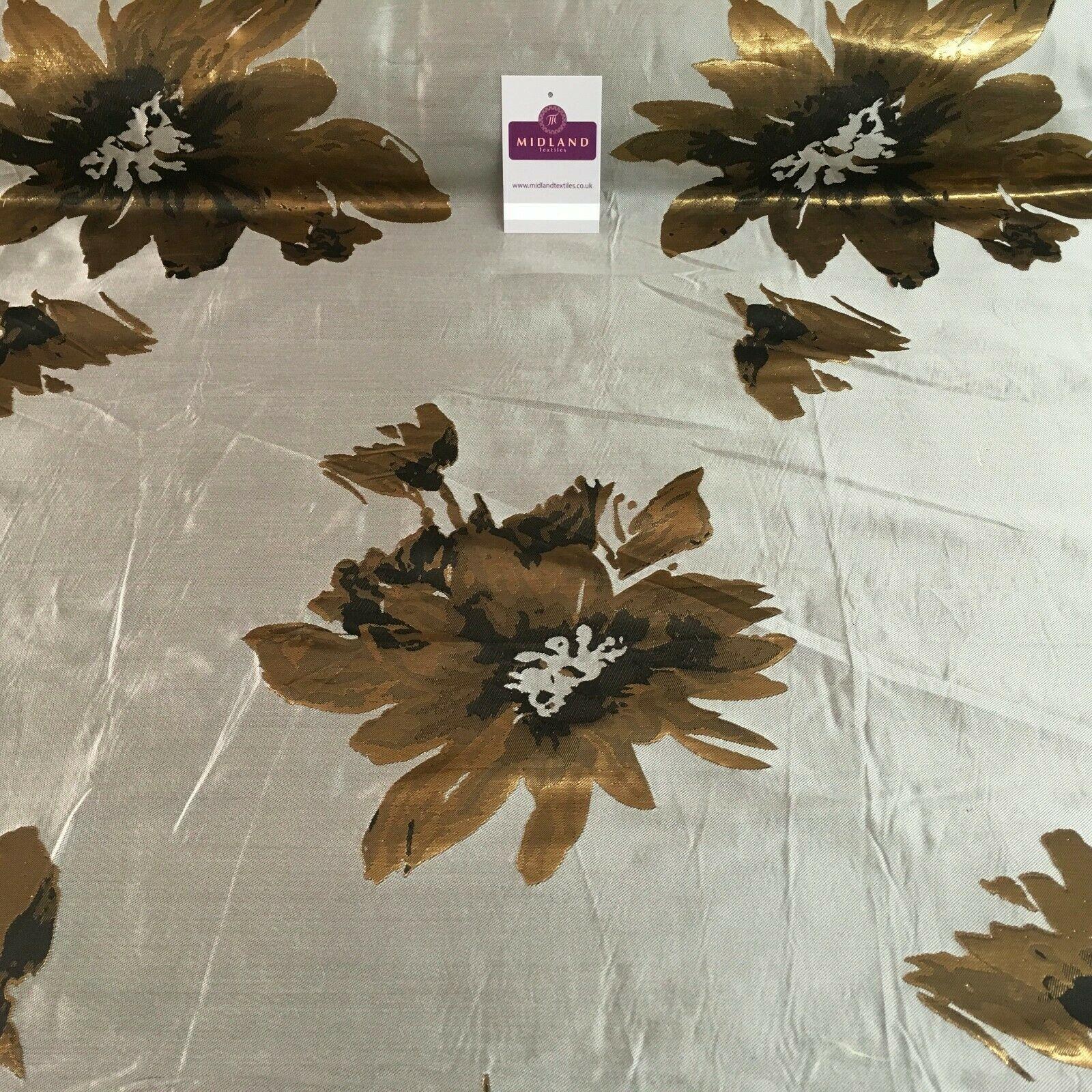 Indian Floral Jacquard Large Vintage Brocade Fabric 147 cm Wide MA1170 Mtex