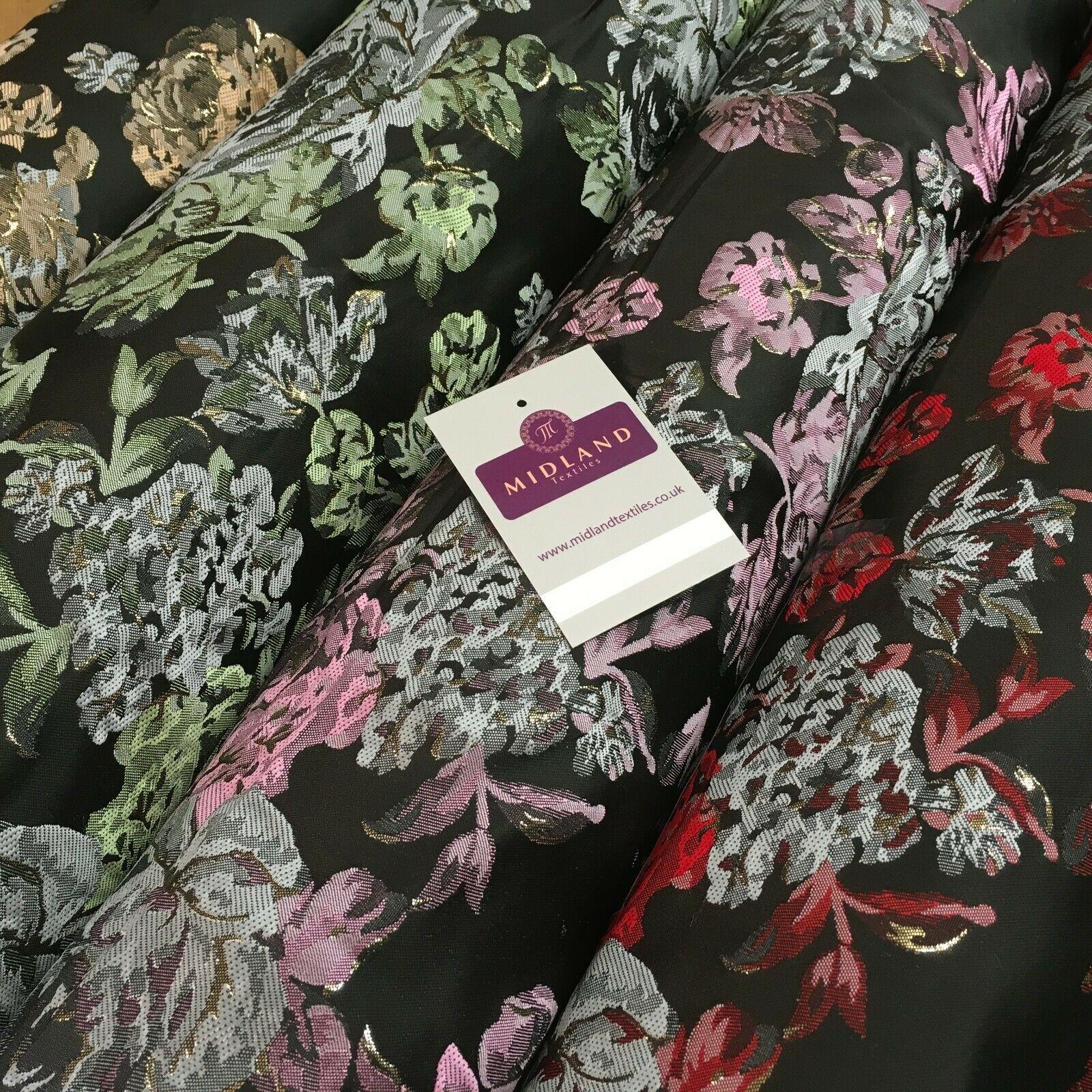 Indian Large Vintage Floral Jacquard Brocade Fabric 147 cm Wide MA1169 Mtex