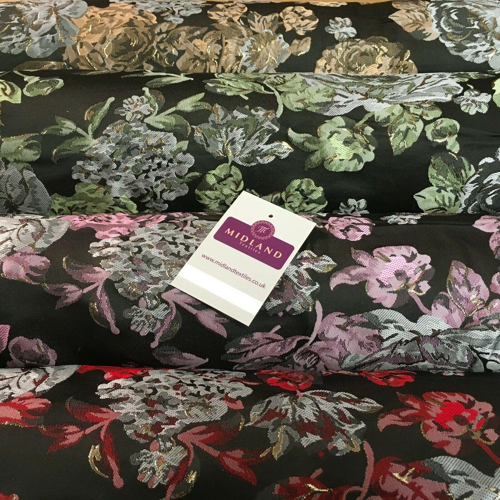 Indian Large Vintage Floral Jacquard Brocade Fabric 147 cm Wide MA1169 Mtex