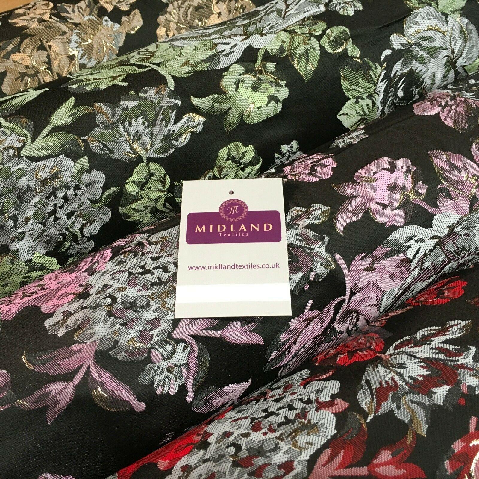 Indian Large Vintage Floral Jacquard Brocade Fabric 147 cm Wide MA1169 Mtex