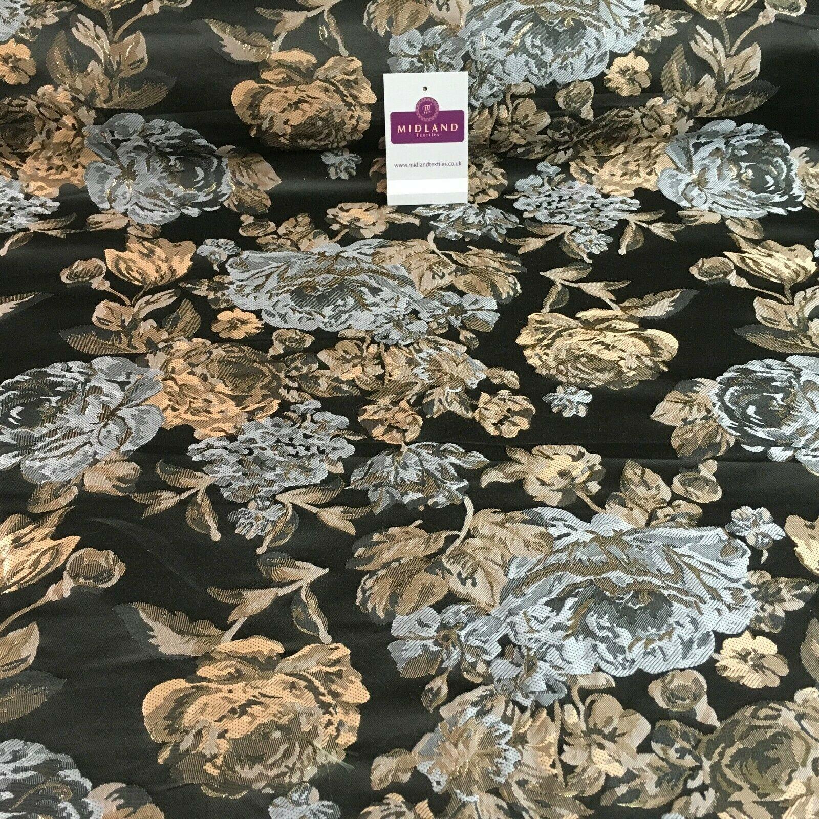 Indian Large Vintage Floral Jacquard Brocade Fabric 147 cm Wide MA1169 Mtex