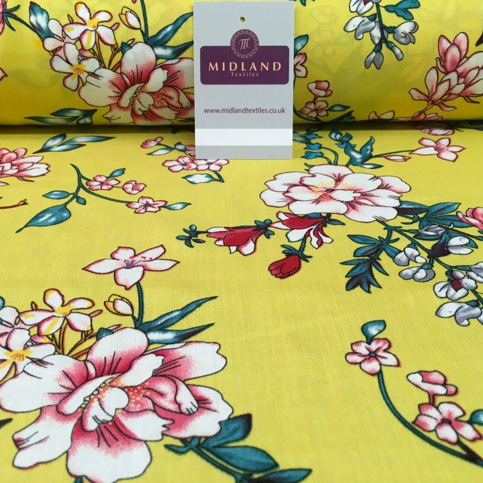 Floral Printed Rayon Viscose Dress Fabric 143cm Wide MA1174 Mtex