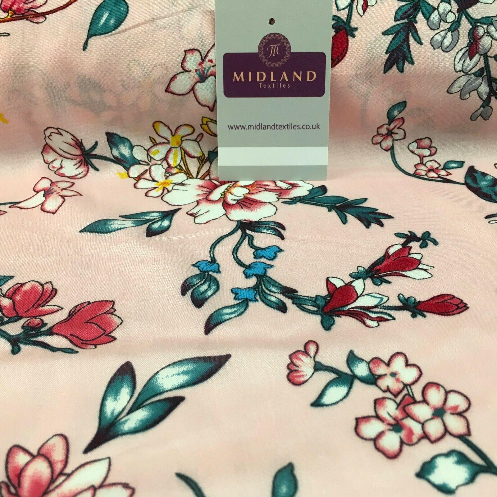 Floral Printed Rayon Viscose Dress Fabric 143cm Wide MA1174 Mtex
