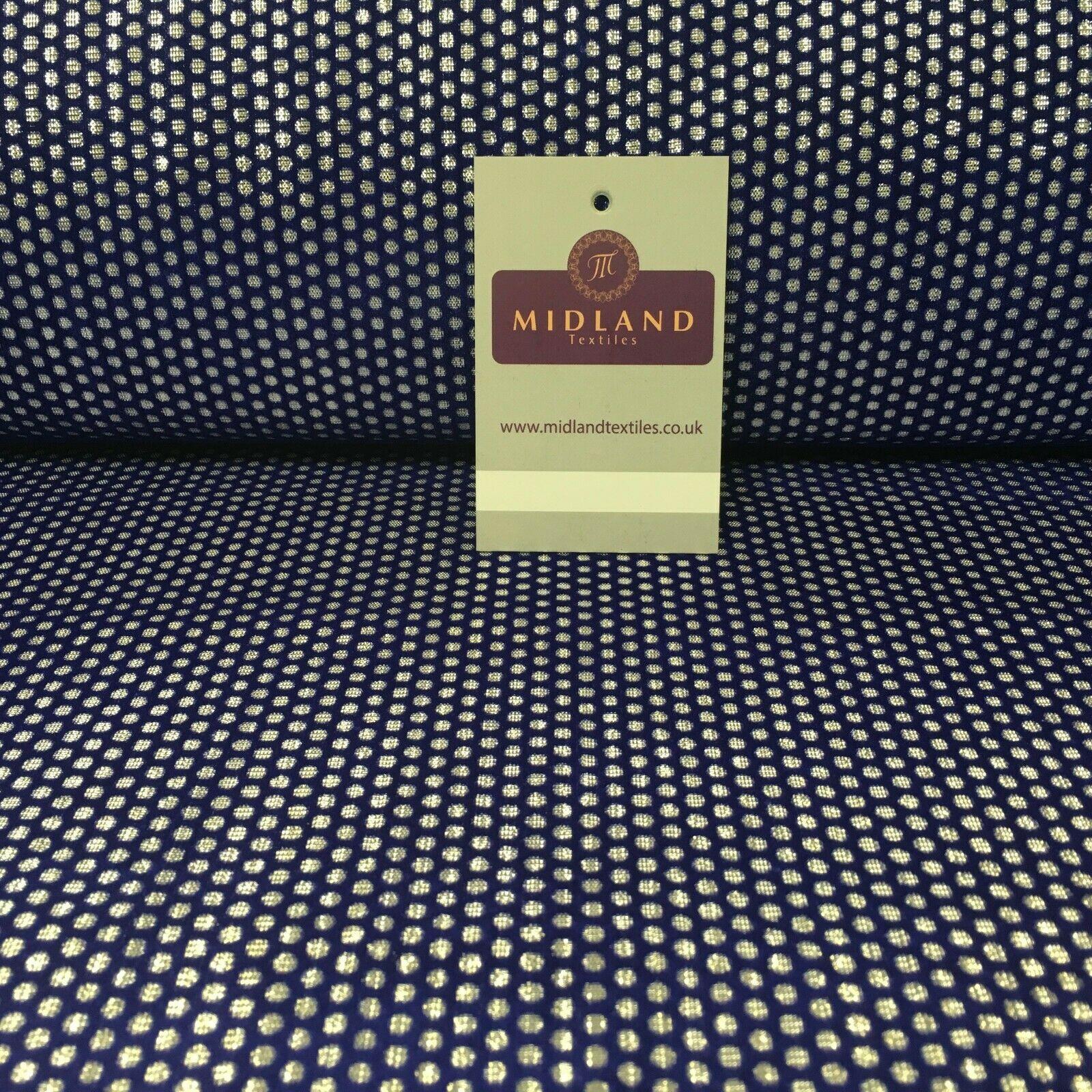 Geometric Silver Spot Dot Flocked  Silver Lame Fabric 110 cm Wide MA1176 Mtex