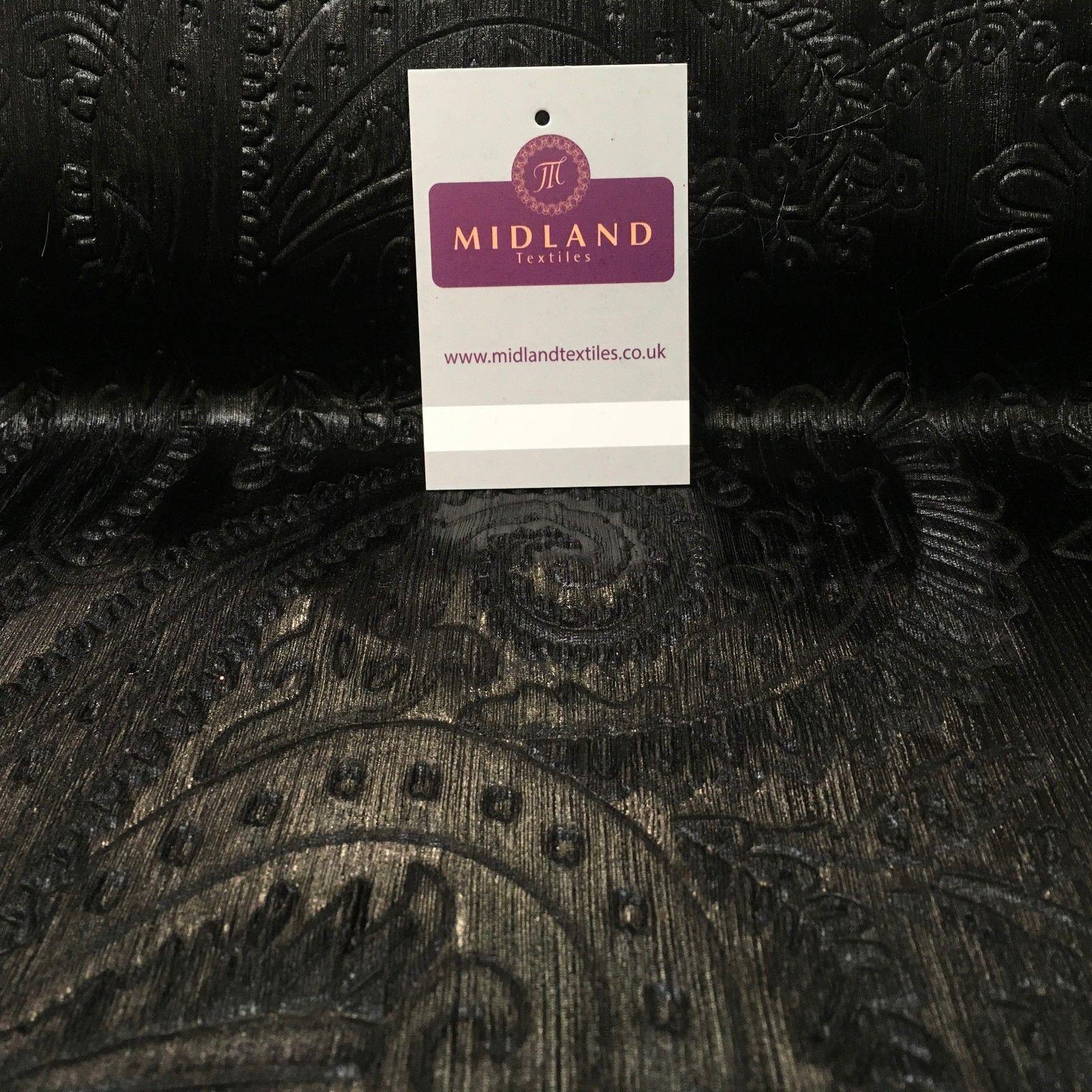 Lame Paisley Embossed Foil 1 way stretch Fabric 58' wide M104 Mtex