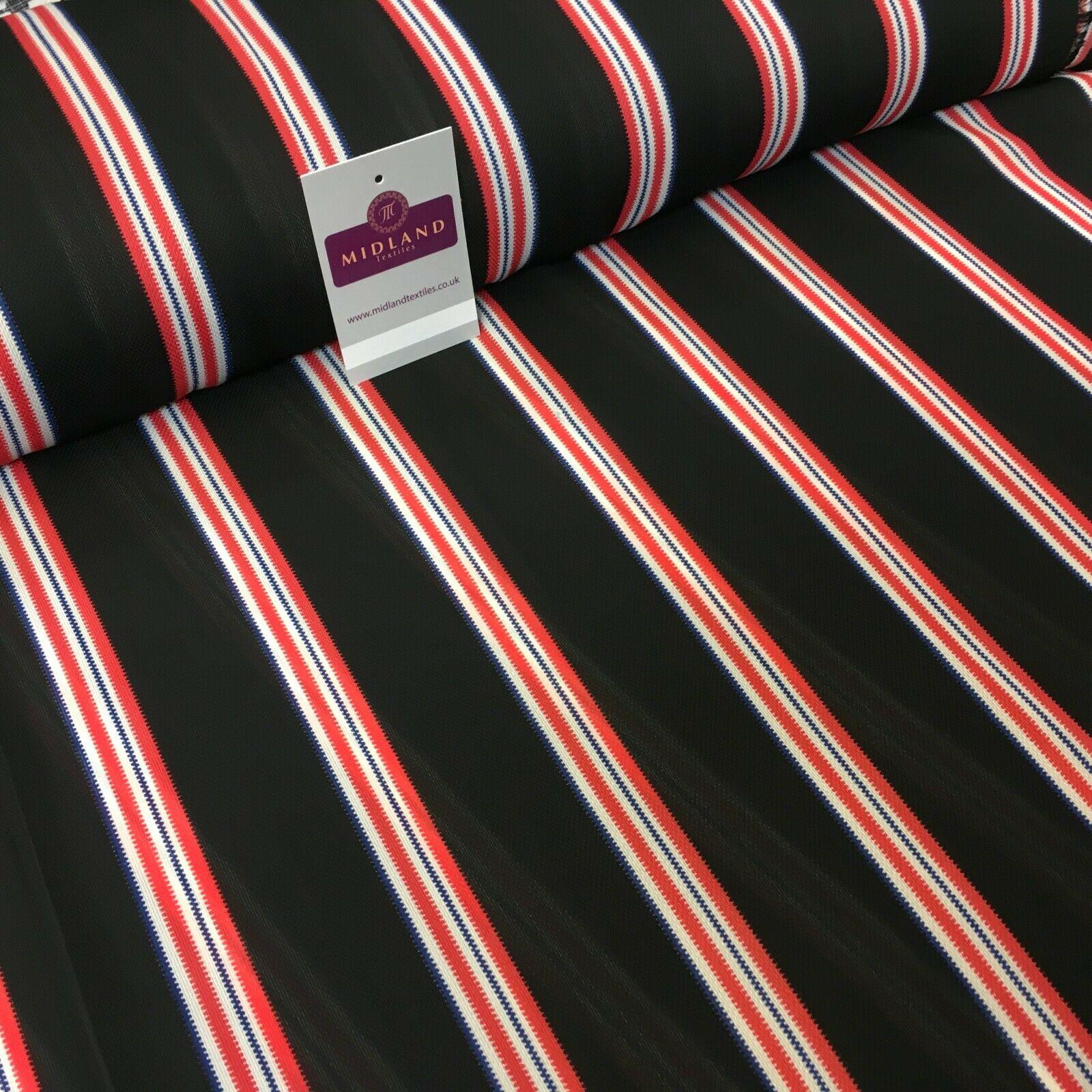 Black & Coral Stripped soft Georgette twist voile Dress Fabric 147cm MK1185-8