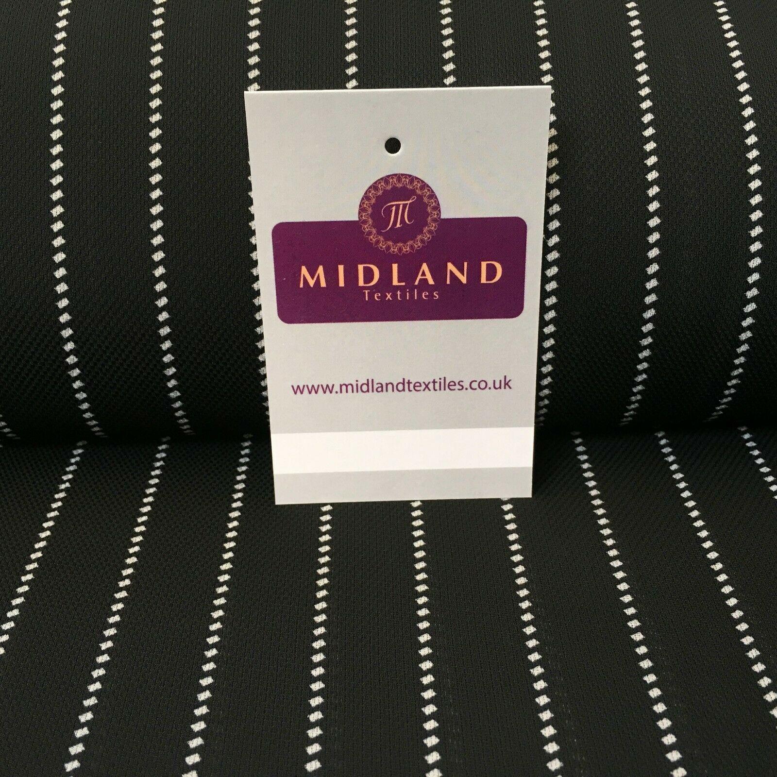 Black Stitch Stripped soft Georgette twist voile Dress Fabric 147cm MK1185-7