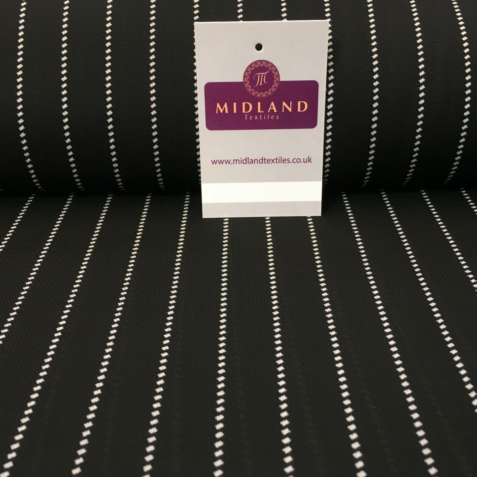 Black Stitch Stripped soft Georgette twist voile Dress Fabric 147cm MK1185-7