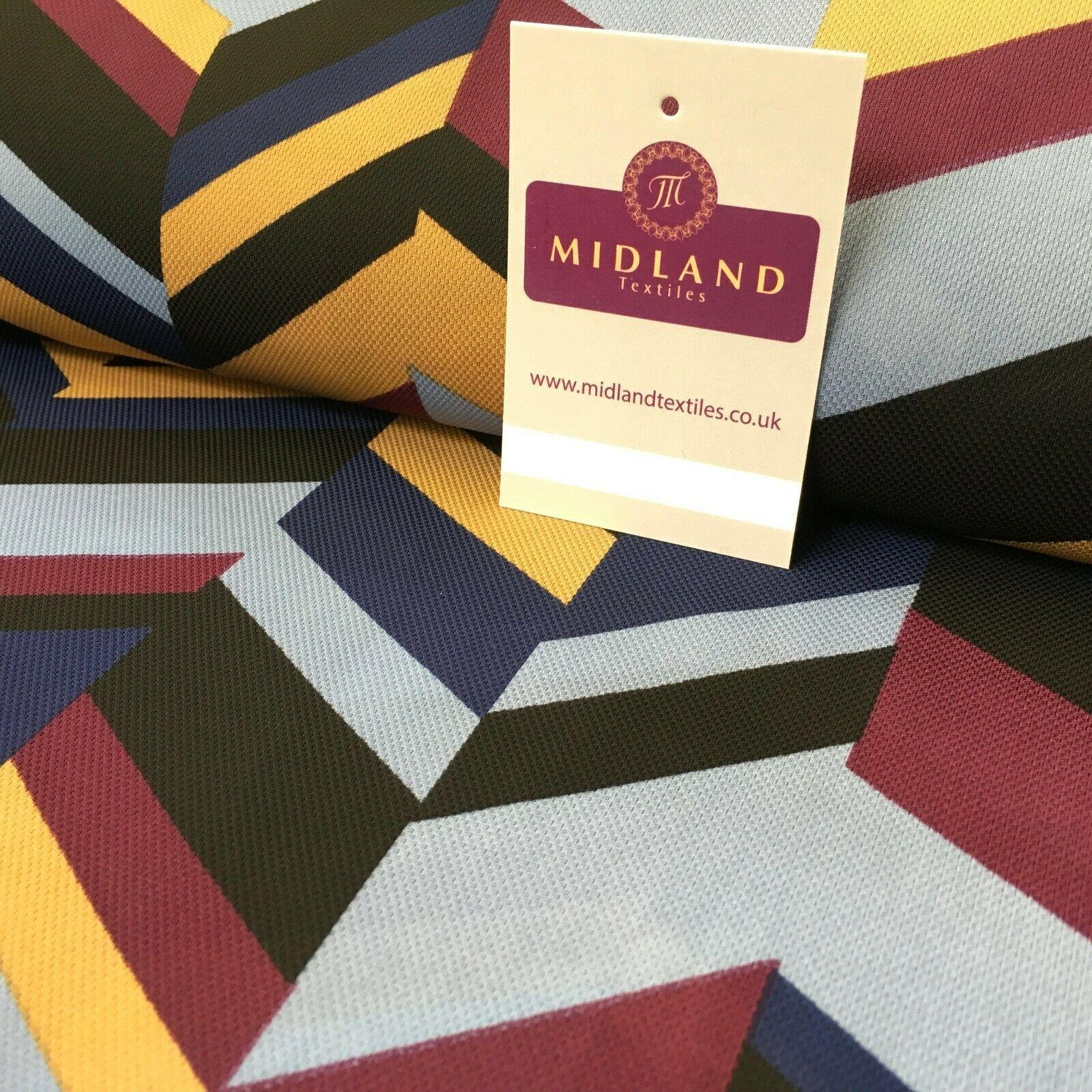 Blue & Plum Geometric soft Georgette twist voile Dress Fabric 147cm MK1185-4