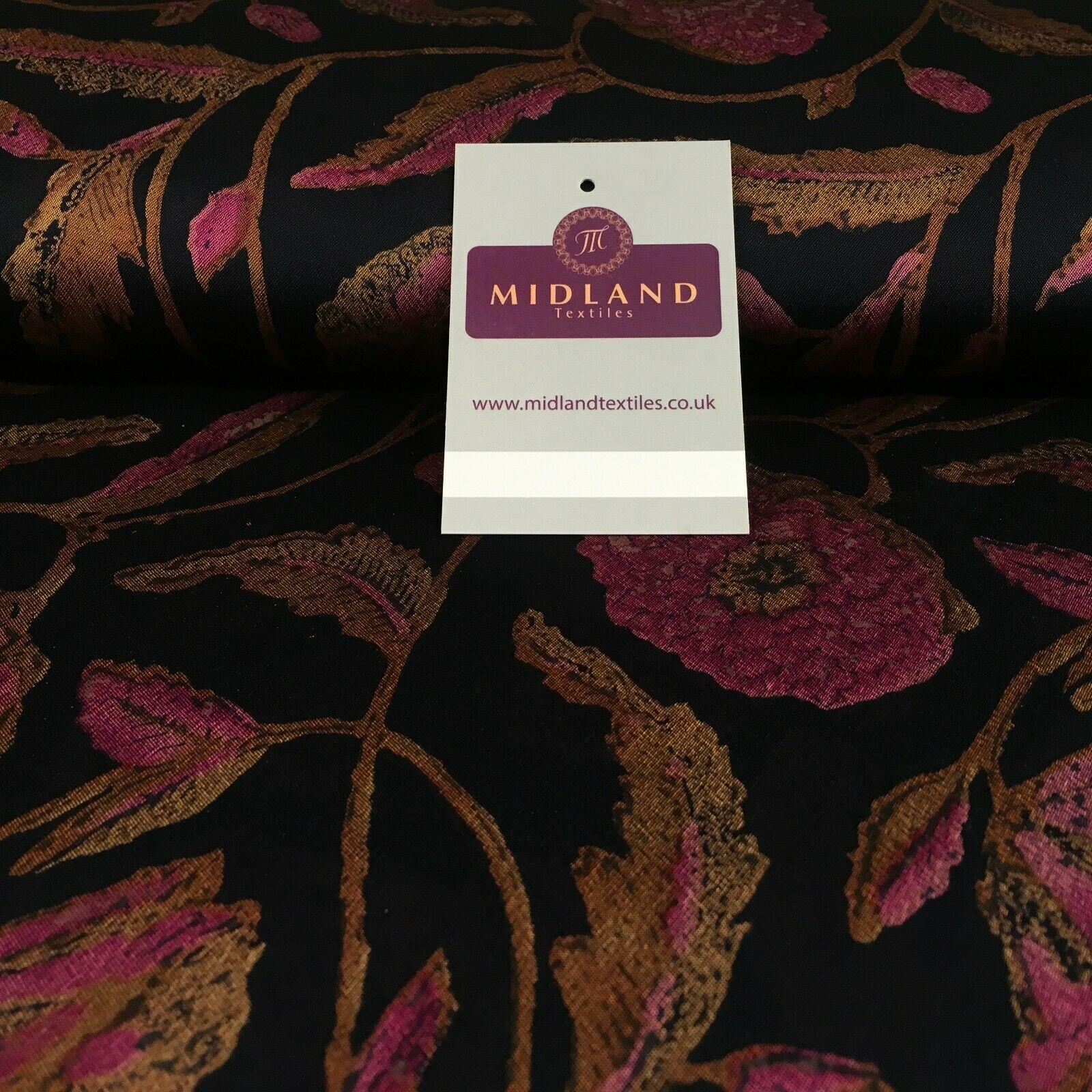 Classic Crepe Floral Printed Fabric 111 cm Wide MR1179 Mtex