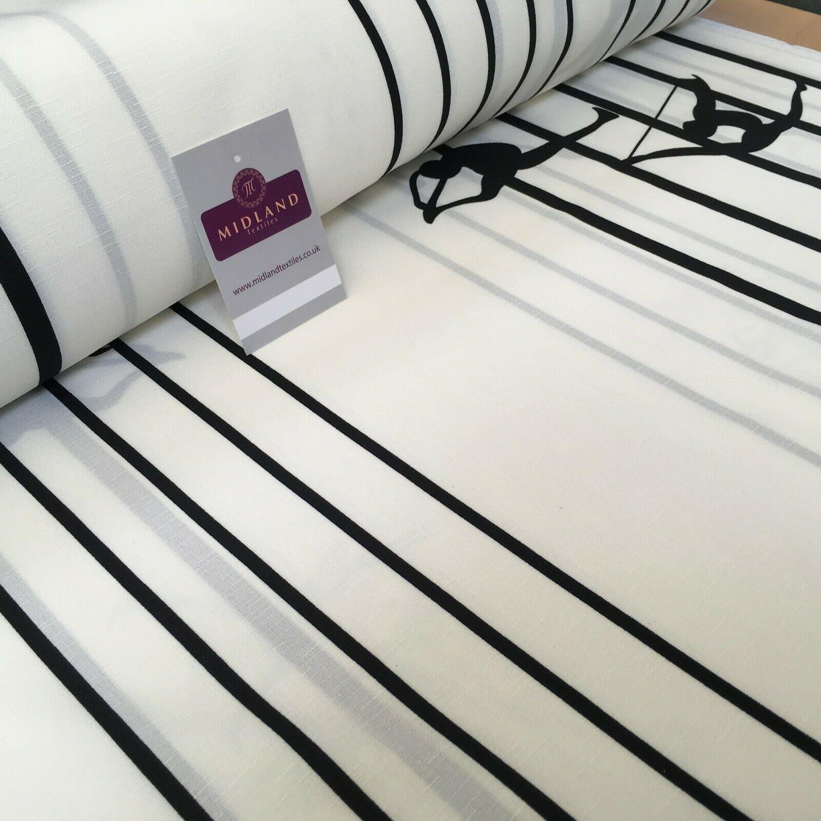 Ivory Sporty Linen Effect Printed Georgette Crepe Dress Fabric 147 cm MK1184-13