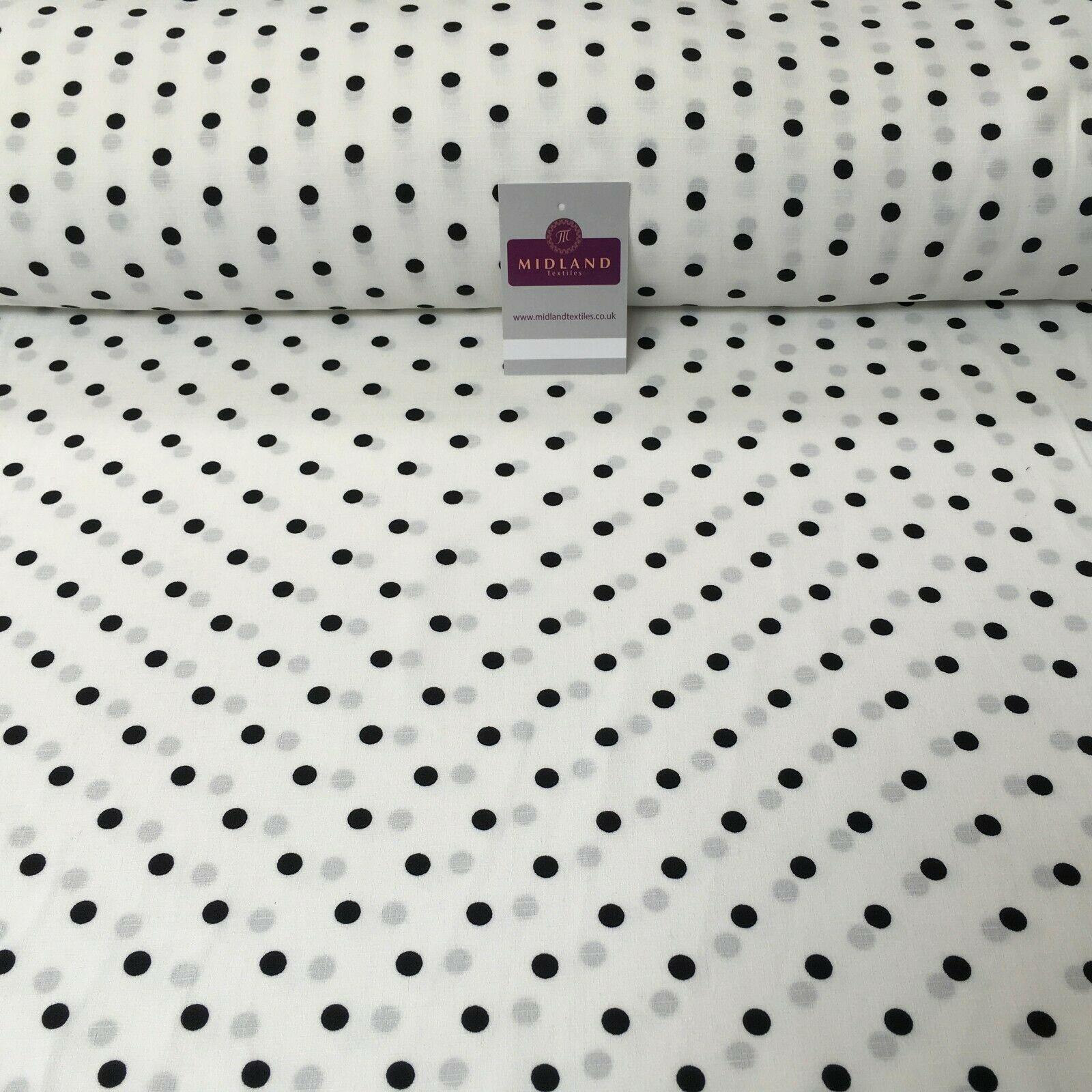 Ivory Spotted dot Linen Effect Georgette printed Crepe Dress Fabric MK1184-11