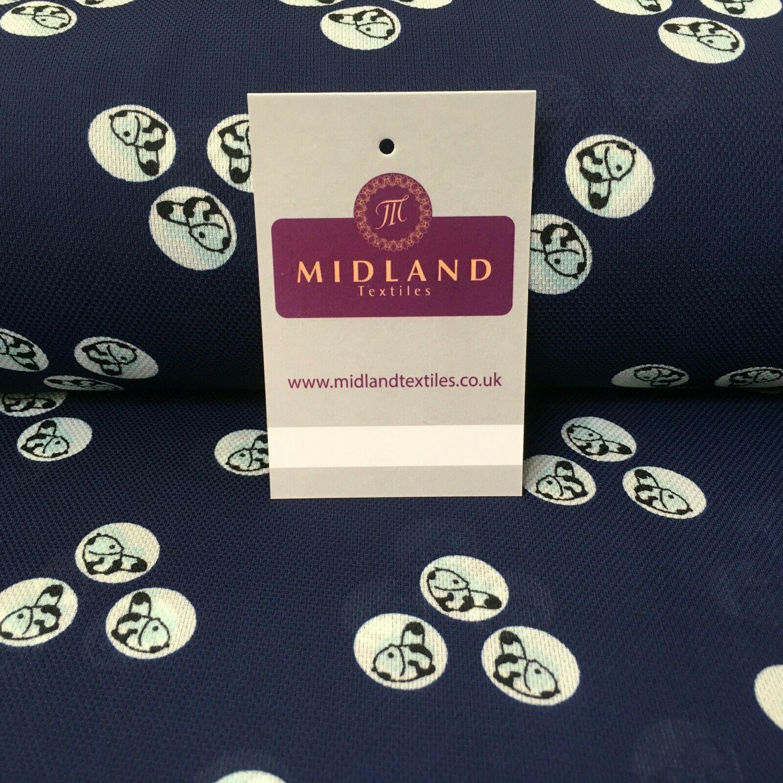 Navy blue Baby Panda  Soft Georgette twist voile Dress Fabric 147cm MK1185-3